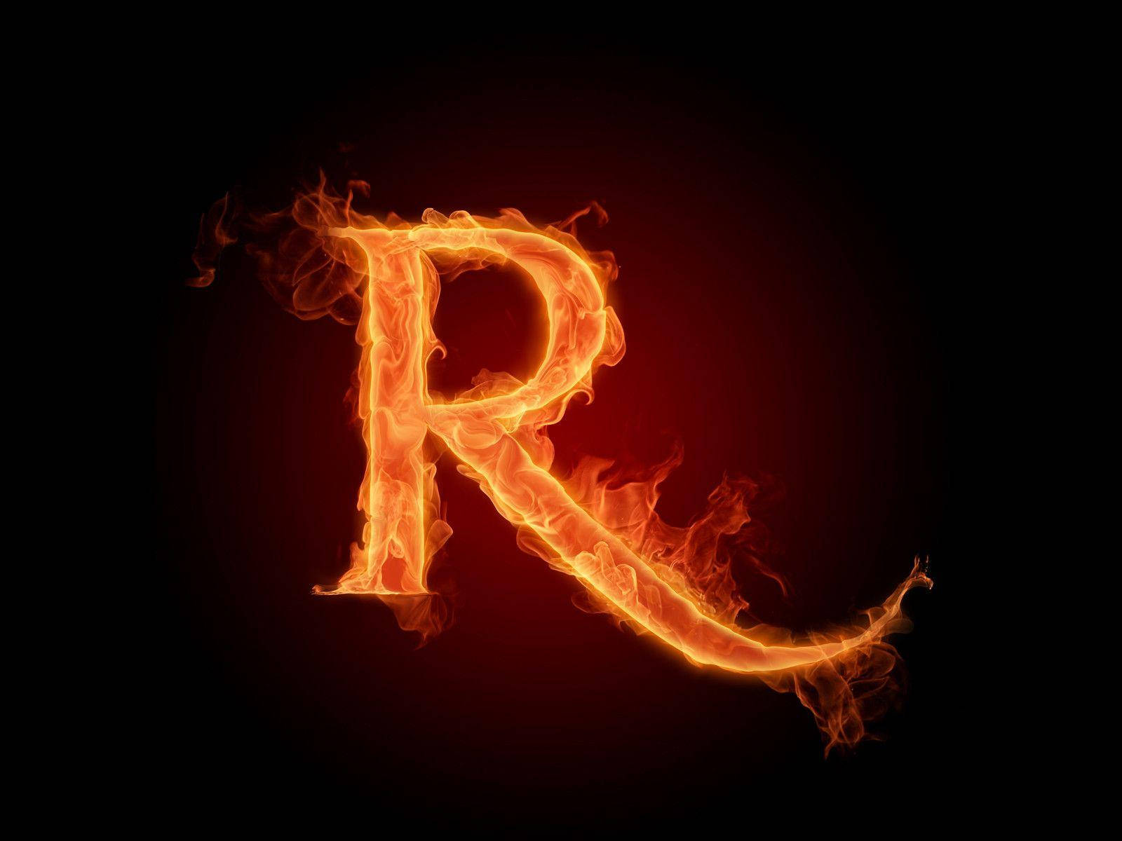 On Fire Letter R Wallpaper