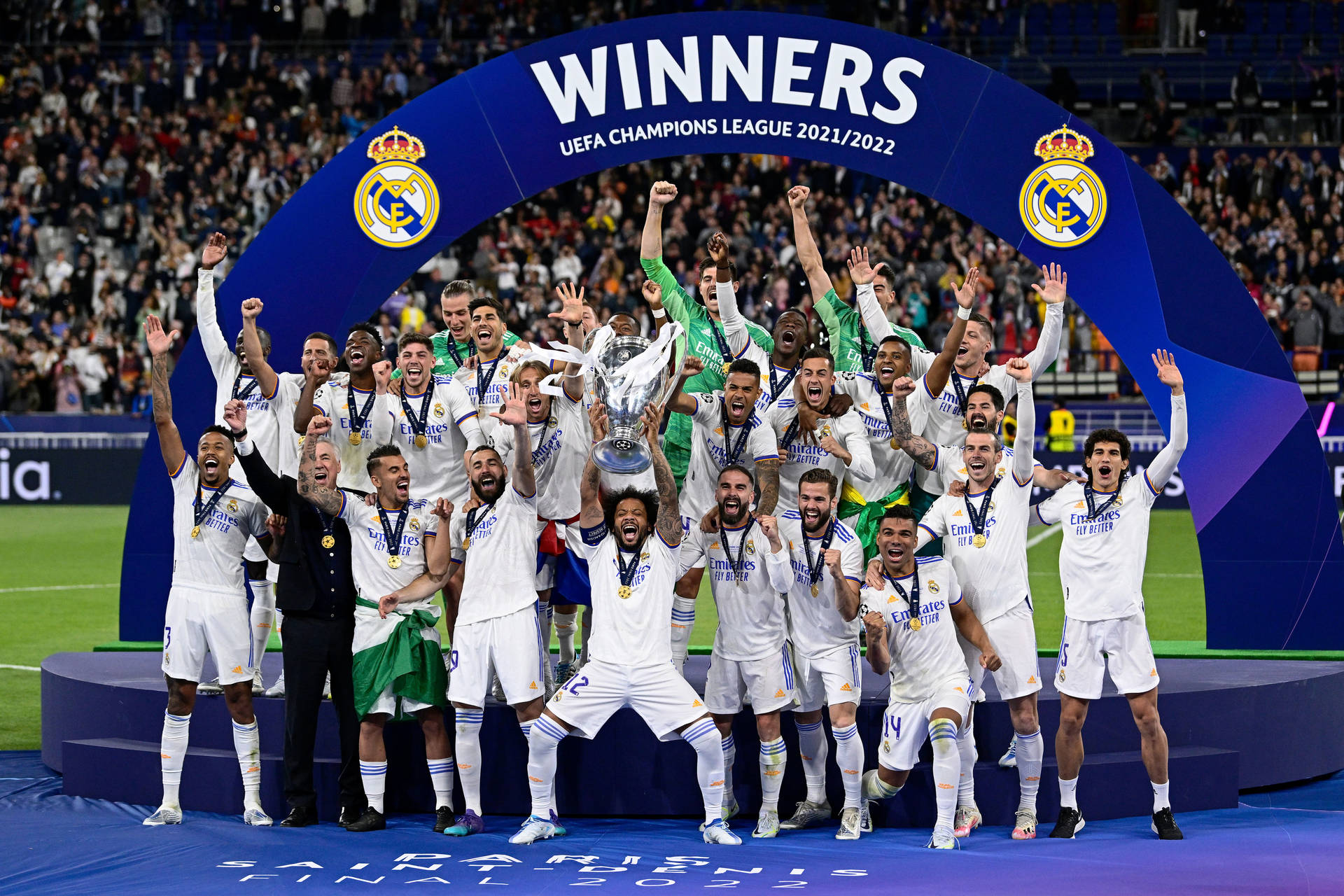 On Podium Real Madrid 4k Wallpaper