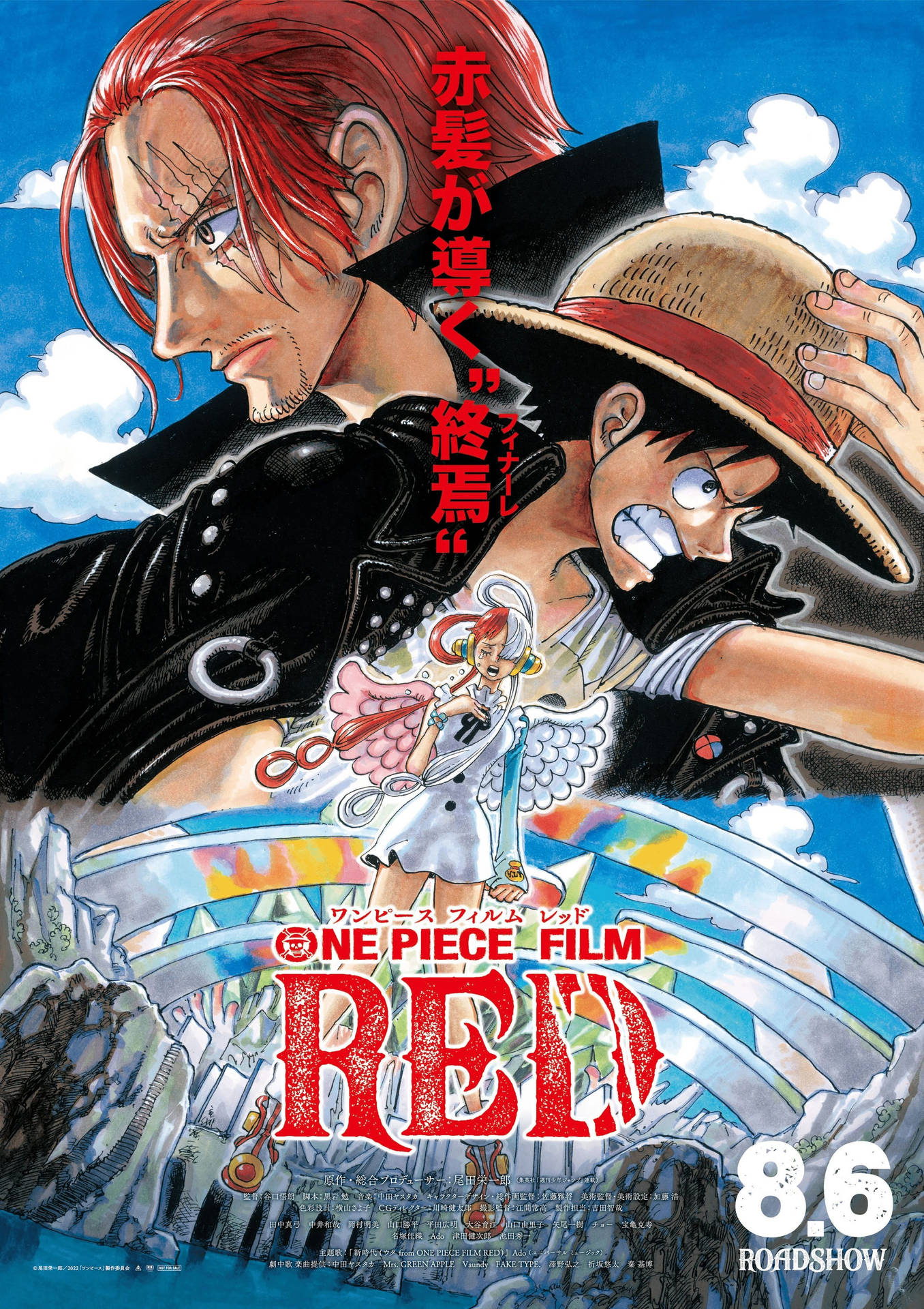 One Piece Film Red Manga Poster Wallpaper