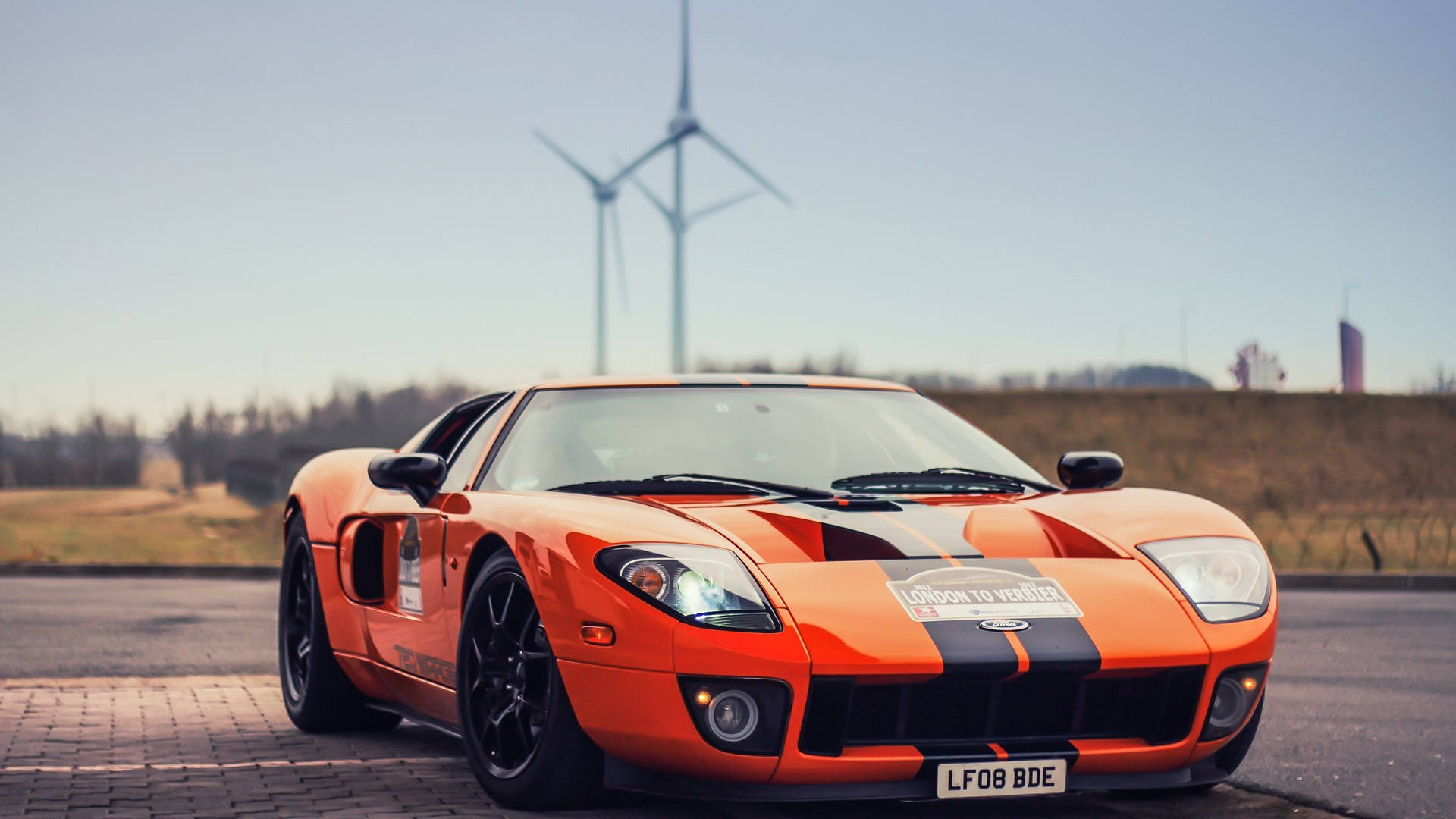 Orange Ford Gt Sports Car Wallpaper