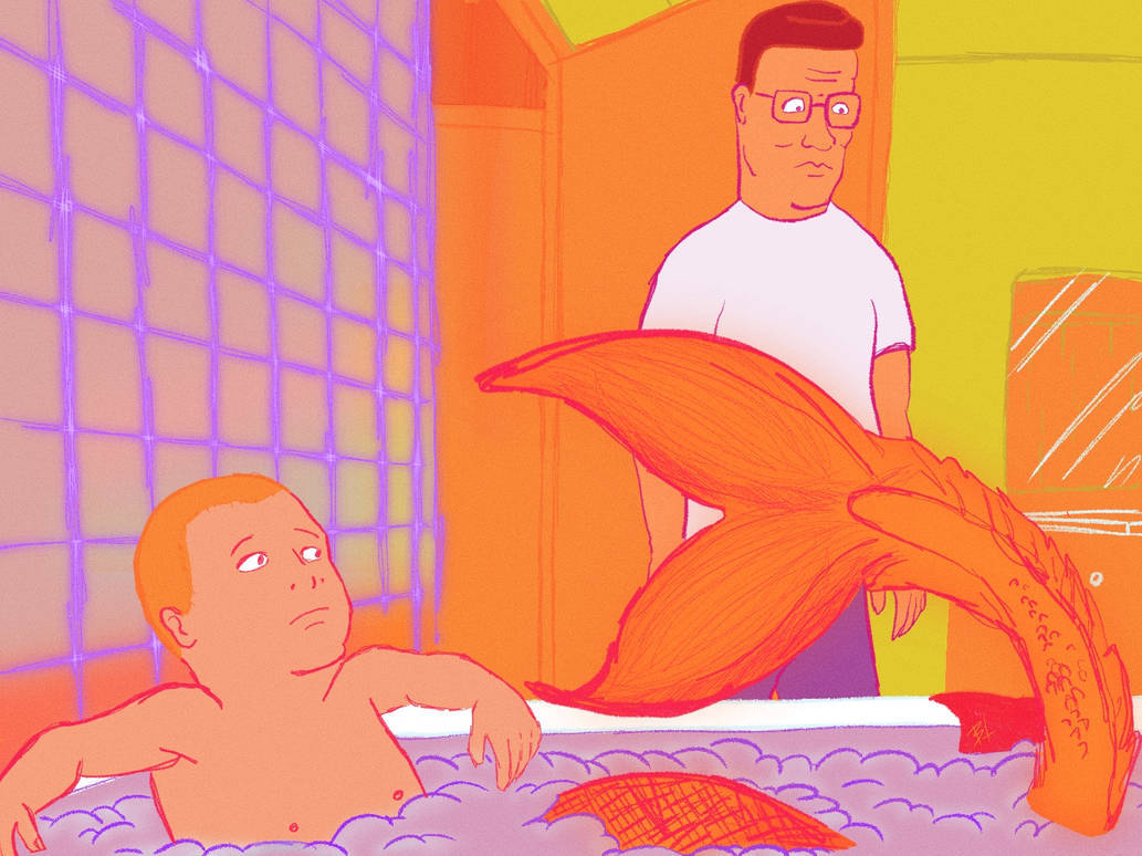 Orange Mermaid Bobby Hill Wallpaper