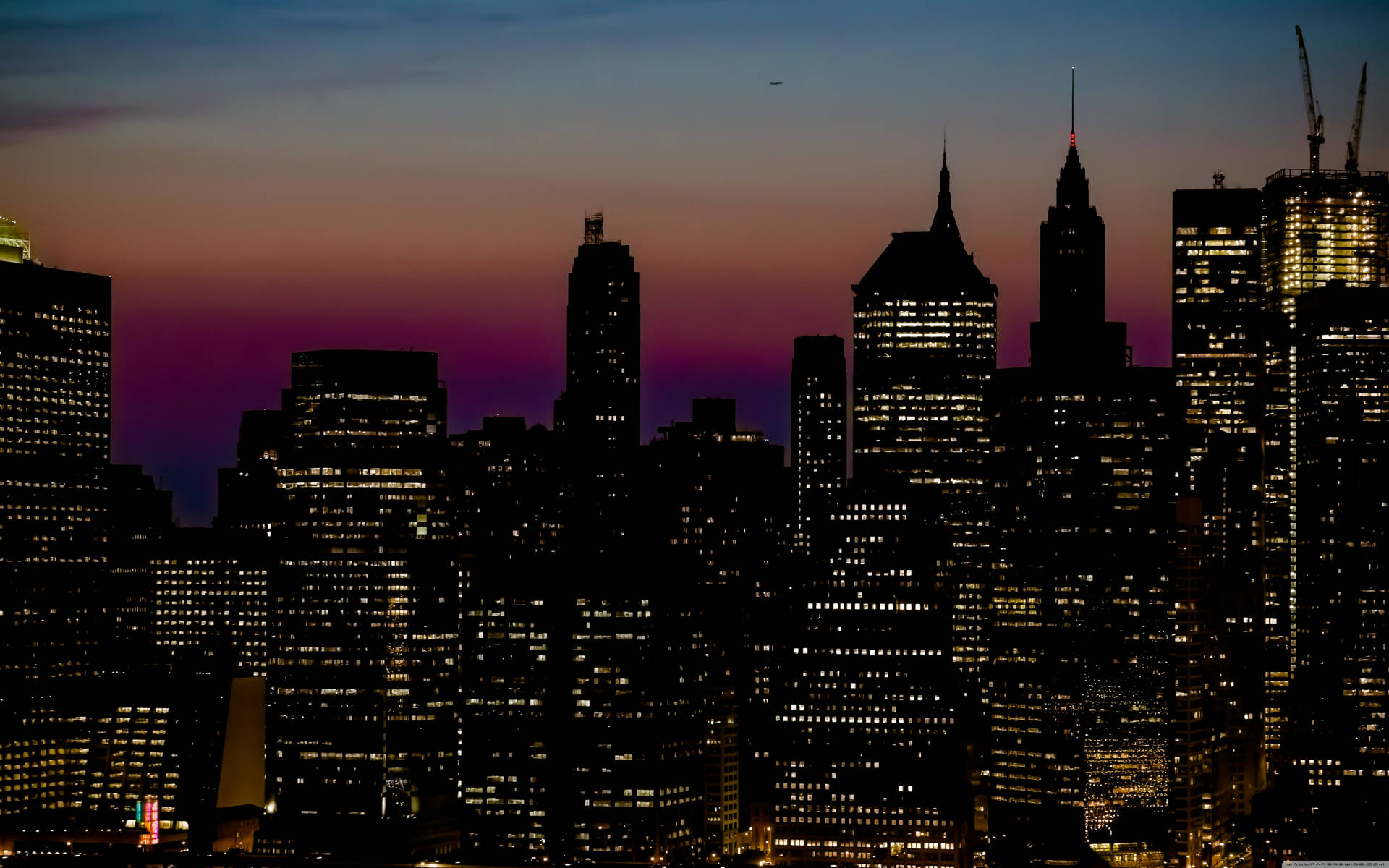 Orange Purple Sunset New York Computer Wallpaper