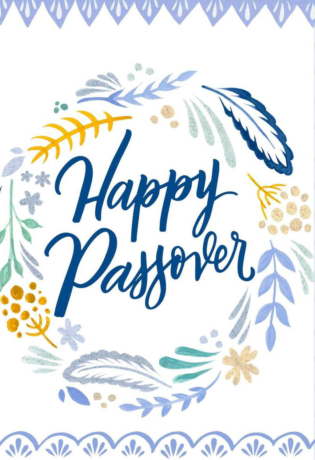 Passover Leaf Wreath Art Wallpaper