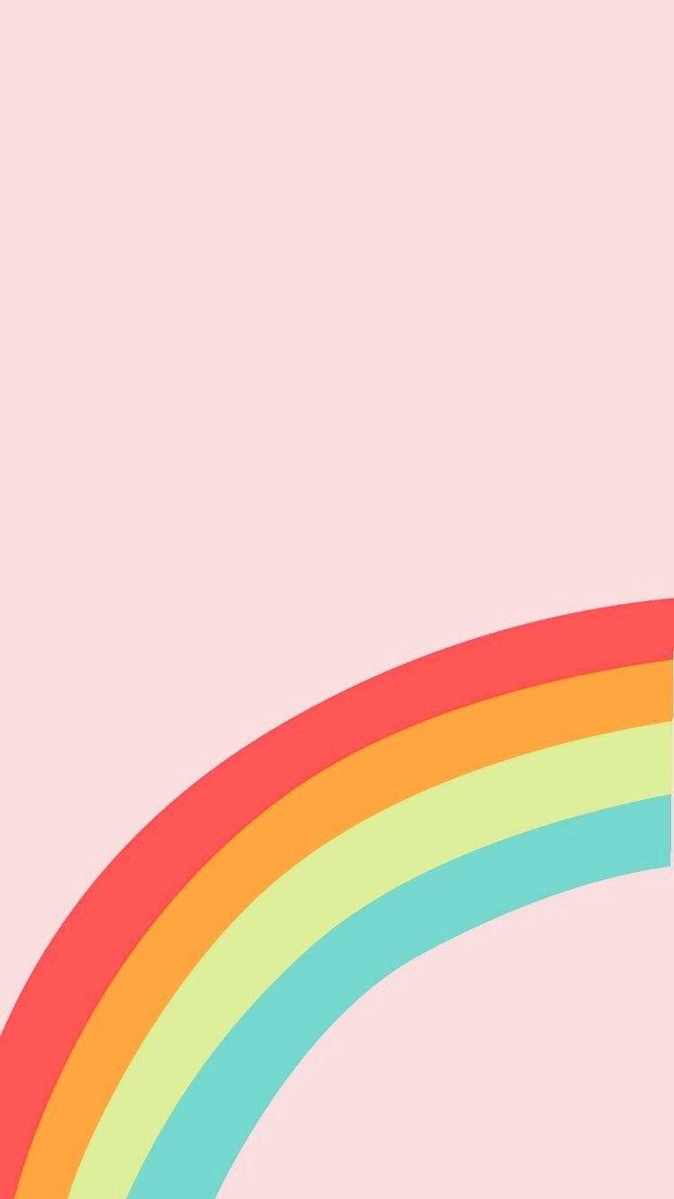 Pastel Iphone Pink Rainbow Wallpaper