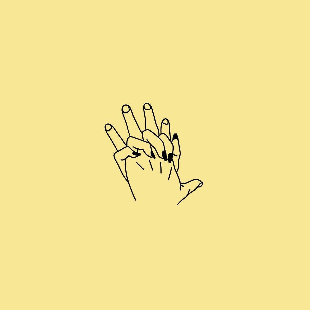 Pastel Yellow Aesthetic Intercrossed Hands Wallpaper