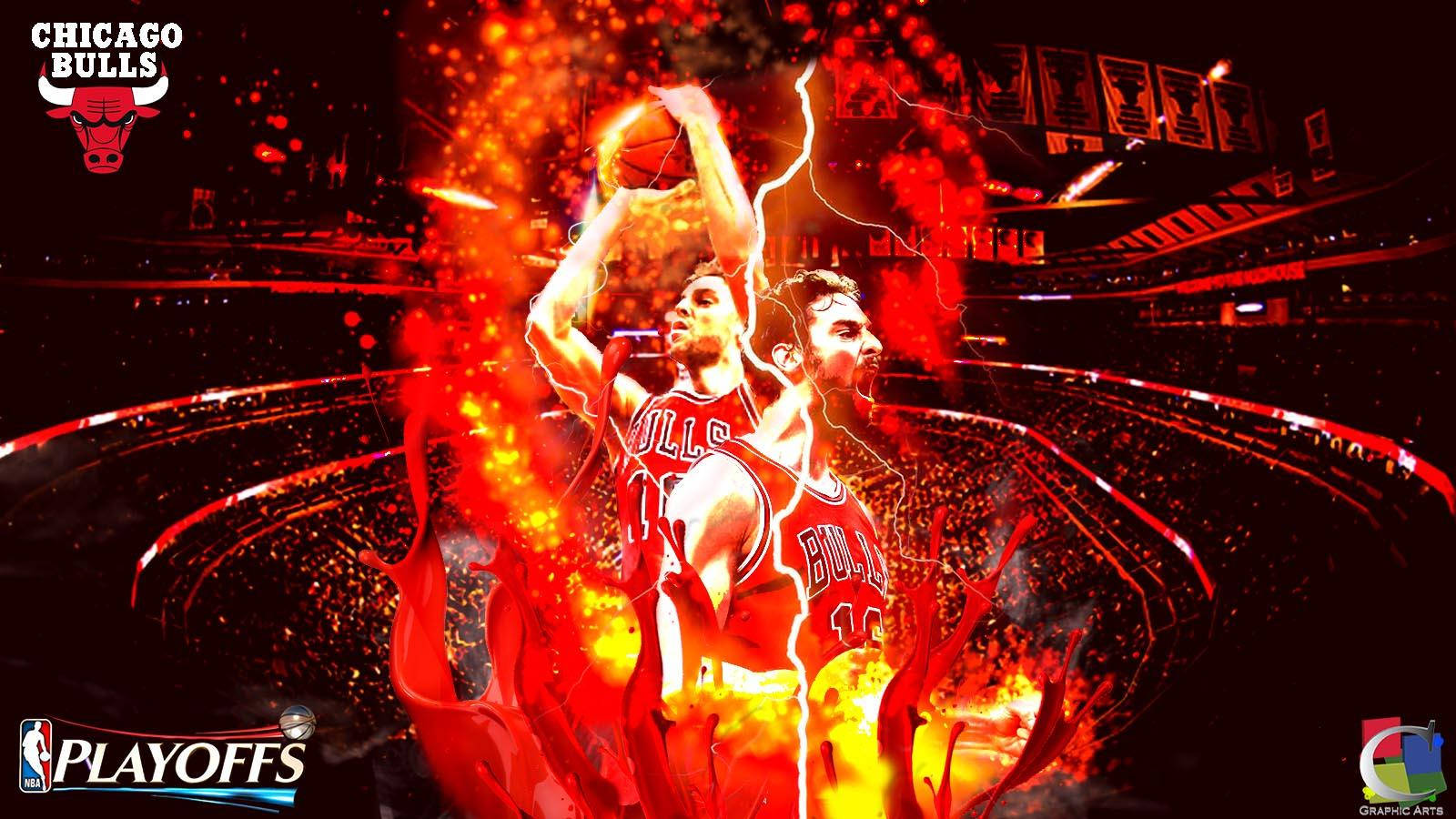 Pau Gasol Fiery Art Wallpaper