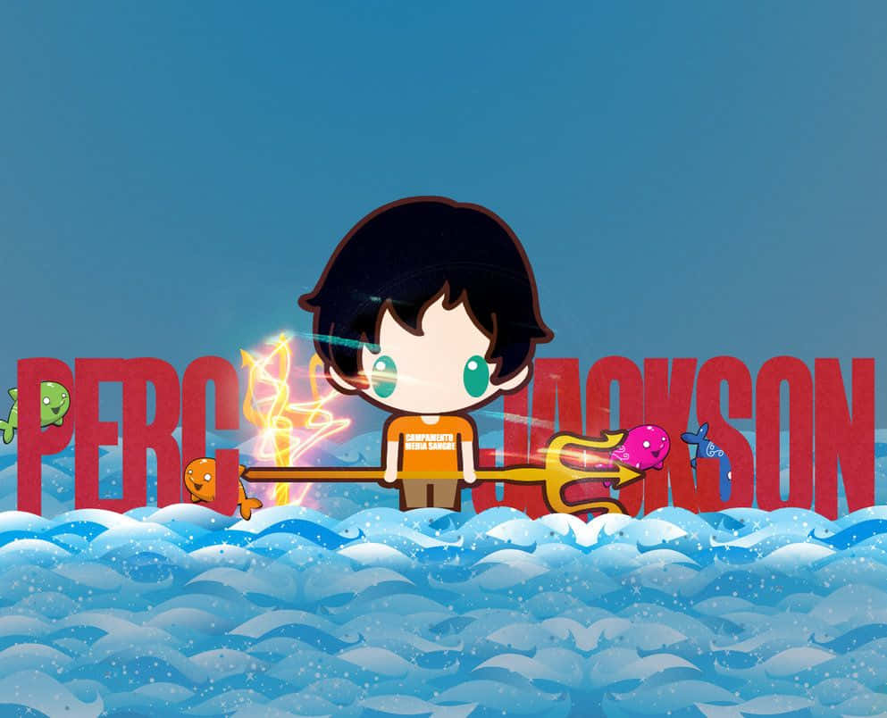 Percy Jackson Cartoon Graphic Design Wallpaper