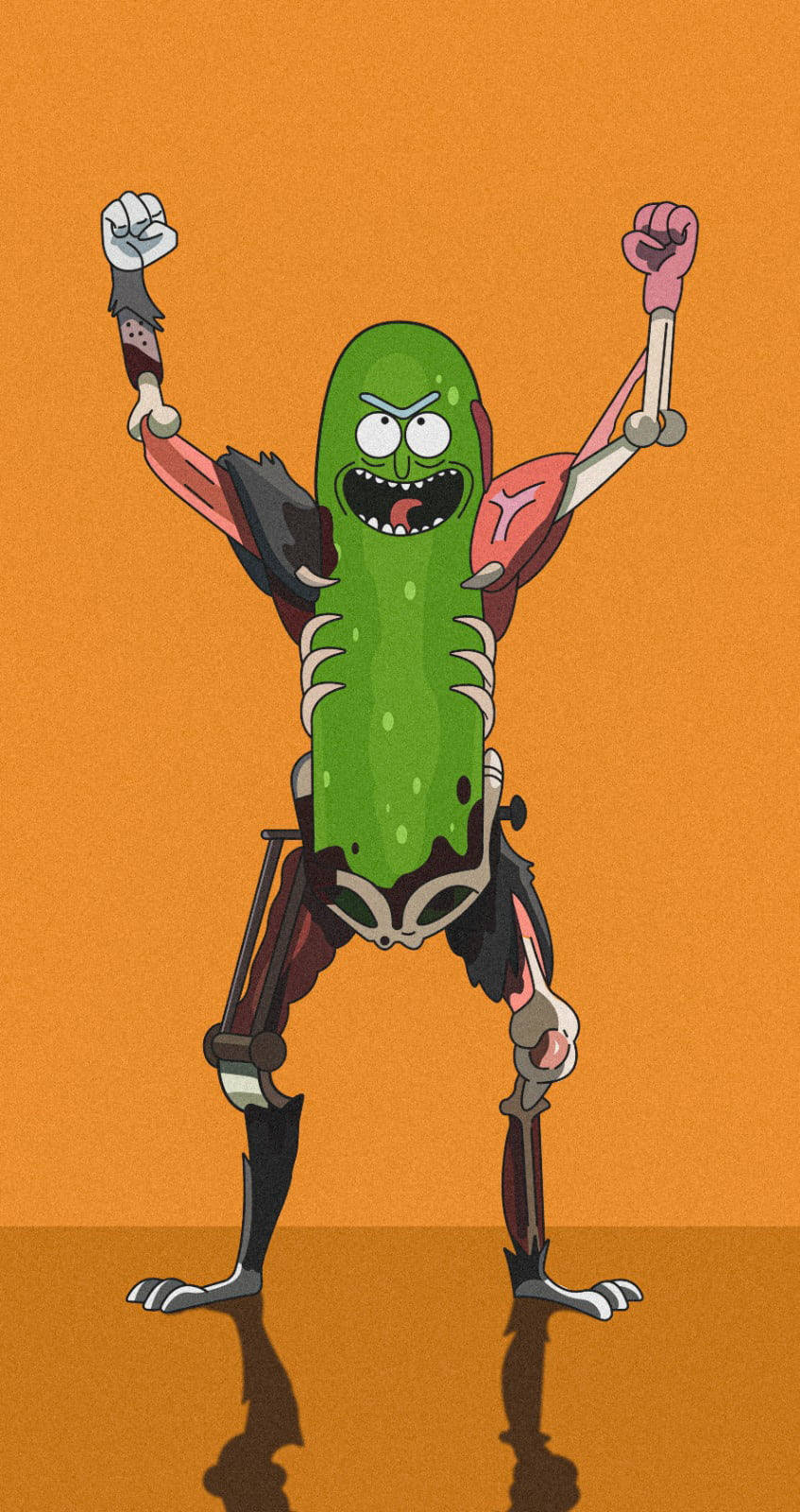 Pickle Rick Orange Wallpaper