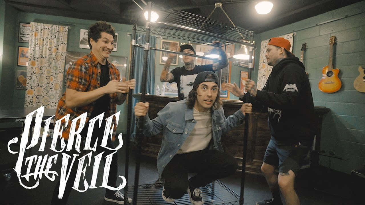 Pierce The Veil Band Having Fun Backstage Wallpaper