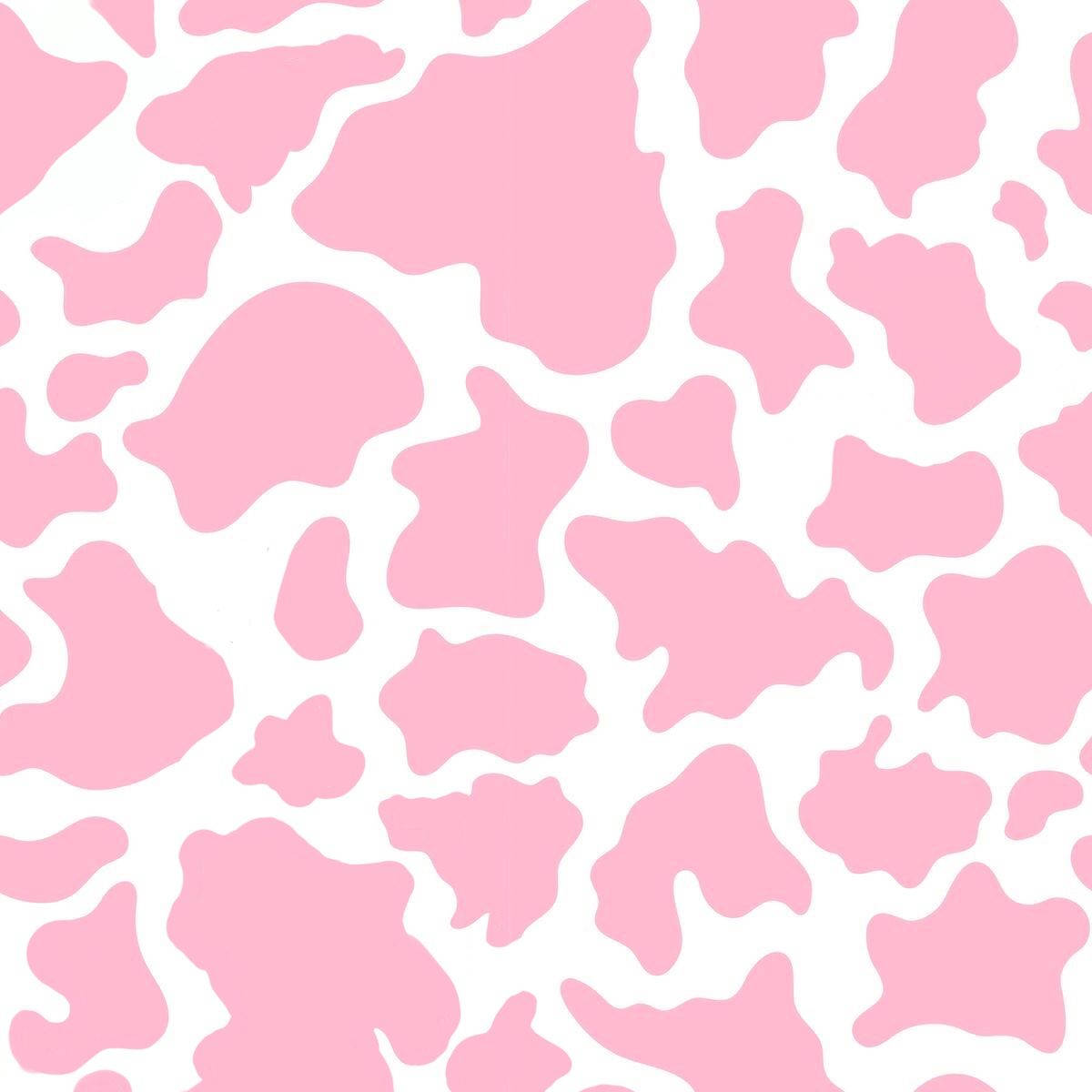 Pink And White Cow Pattern With Abstract Spots Wallpaper