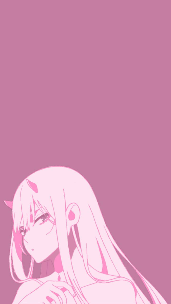 Pink Art Zero Two Phone Wallpaper