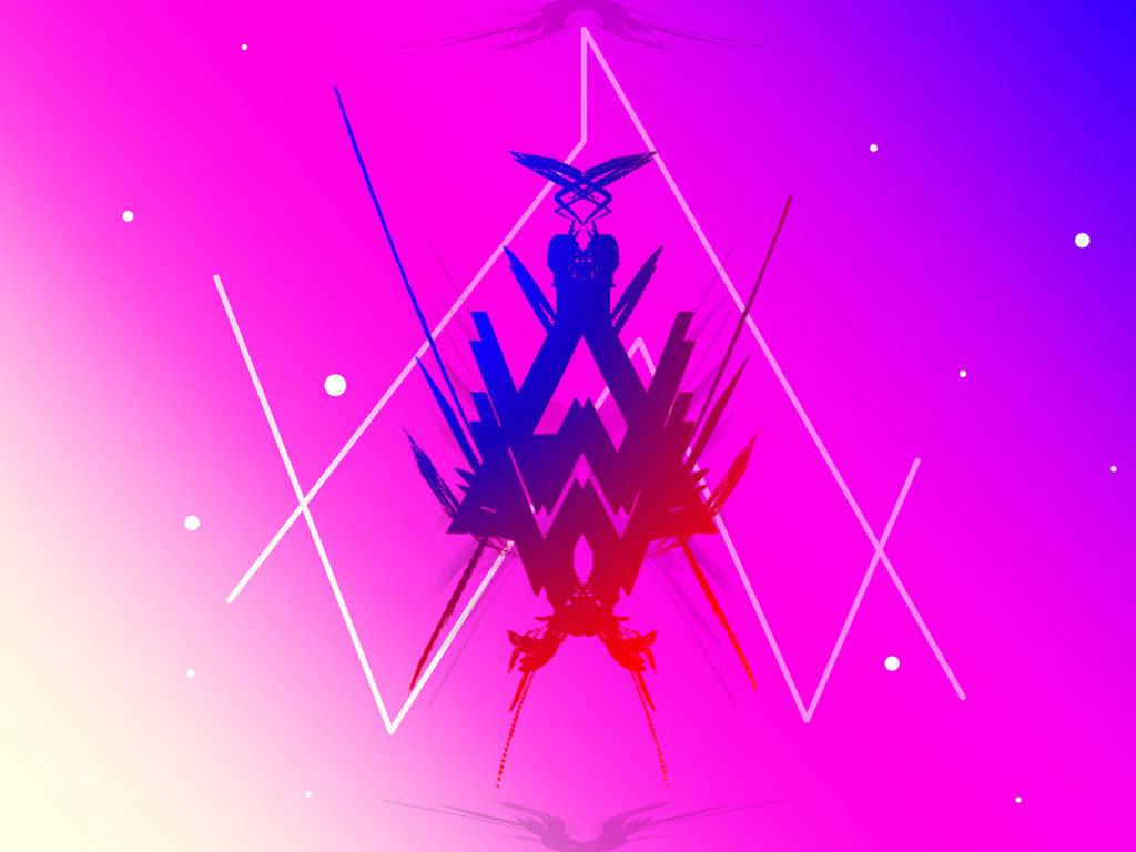 Pink Blue Red Abstract Alan Walker Logo Wallpaper