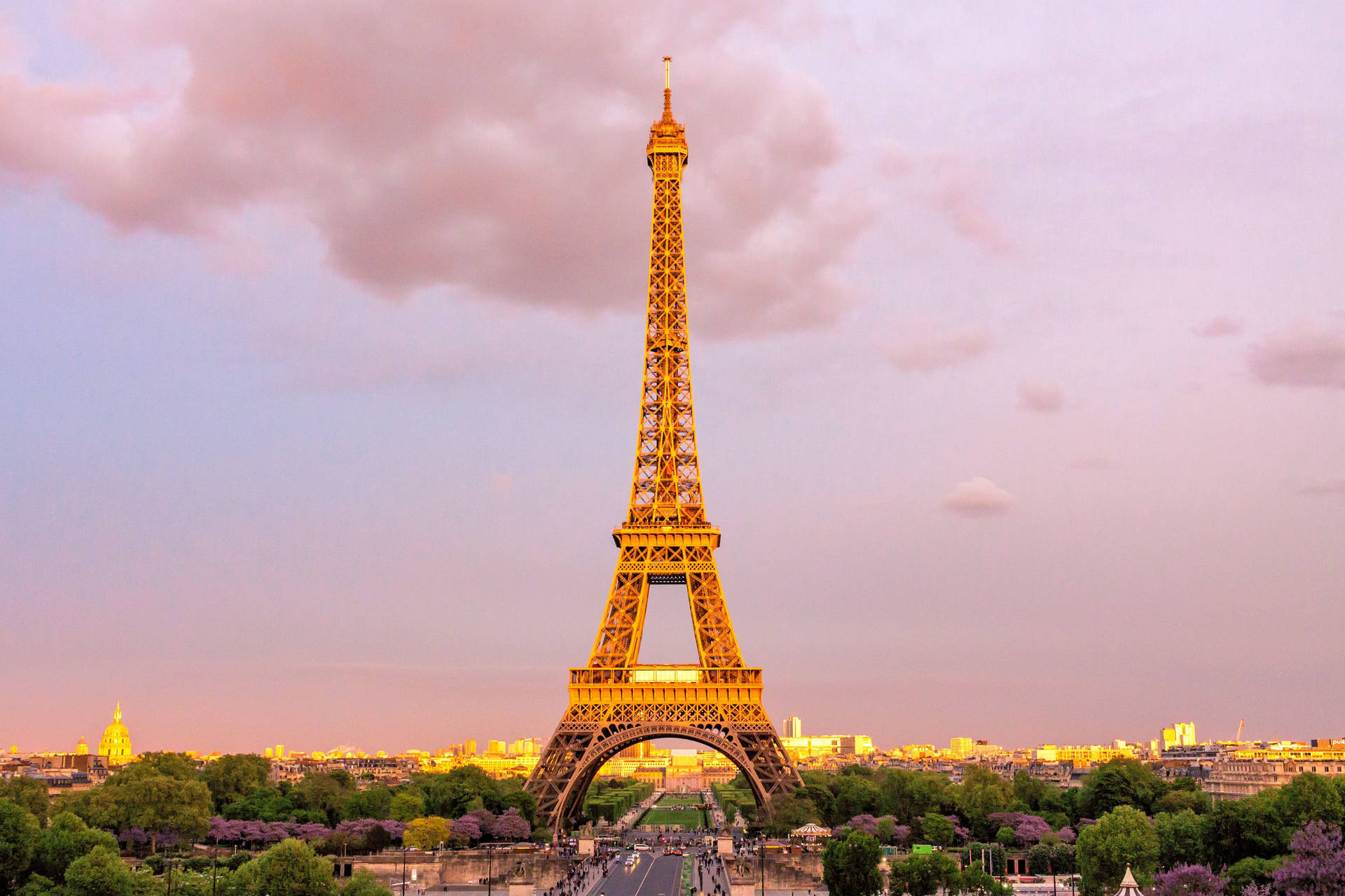 Pink Eiffel Tower Dominating Wallpaper