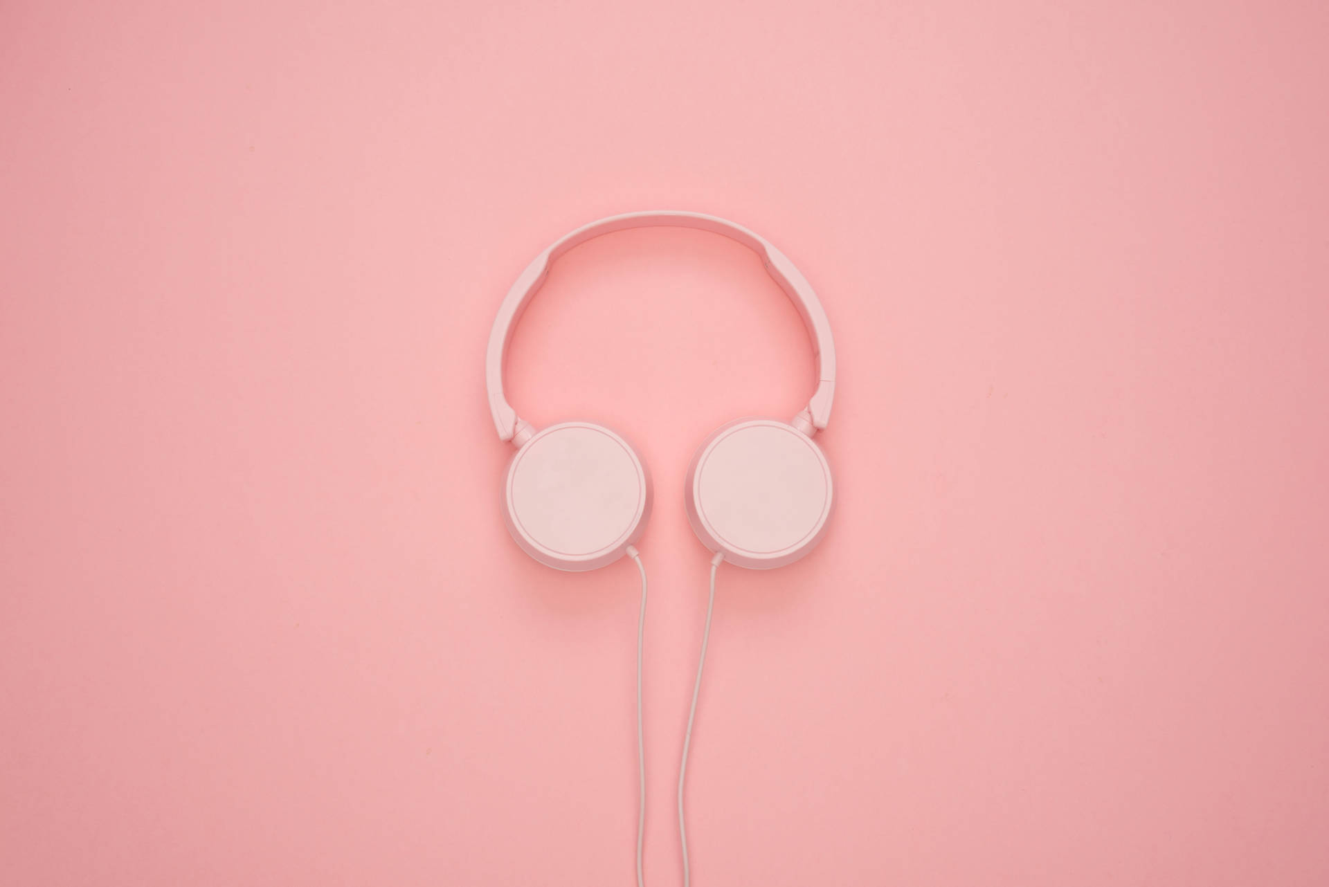 Pink Headphones Pastel Desktop Wallpaper