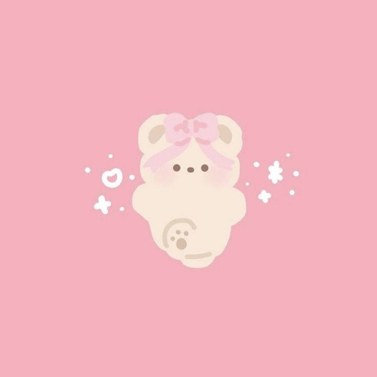 Pink Kawaii Bear Wallpaper