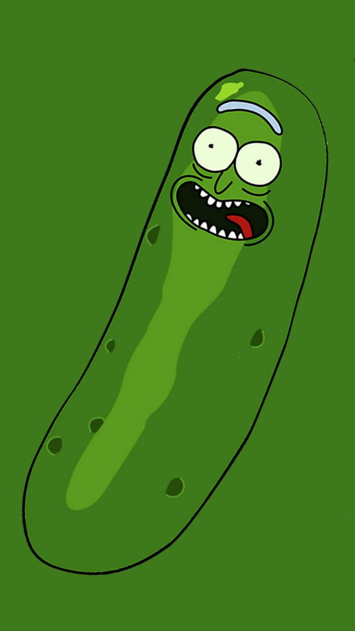 Plain Pickle Rick Green Wallpaper