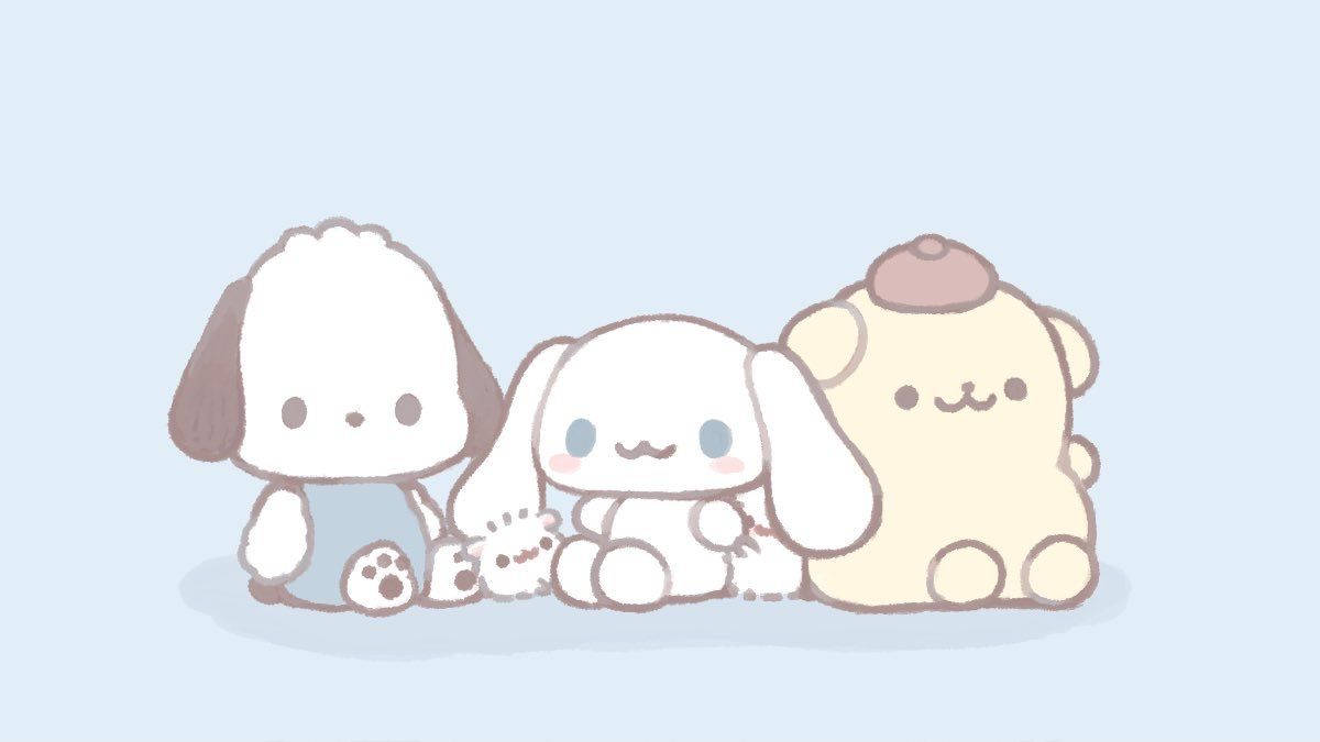 Pochacco With Cinnamonroll And Pompompurin Wallpaper