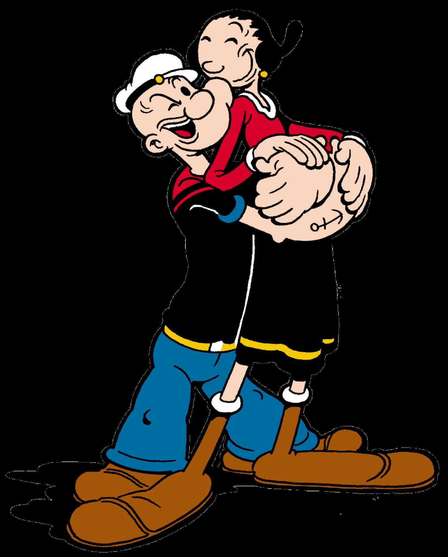 Popeye Hugging Olive Oyl Wallpaper