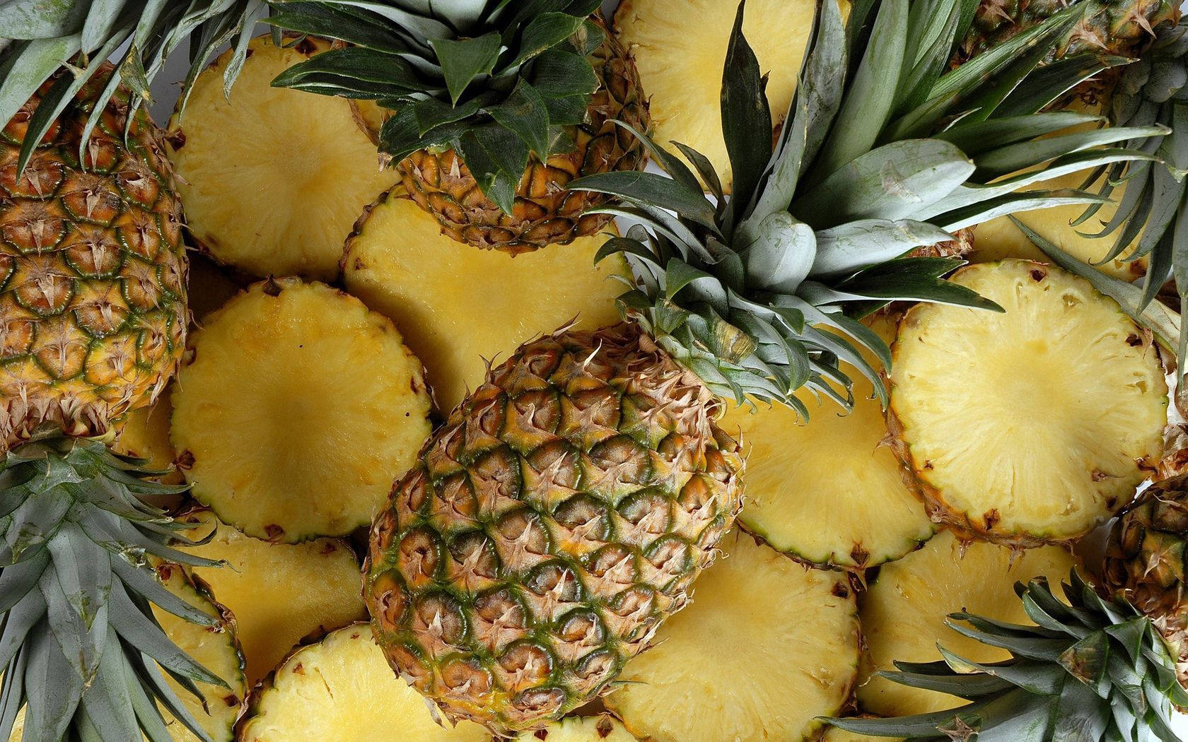 Preview Wallpaper Pineapples, Fruit, Segments, Background Wallpaper