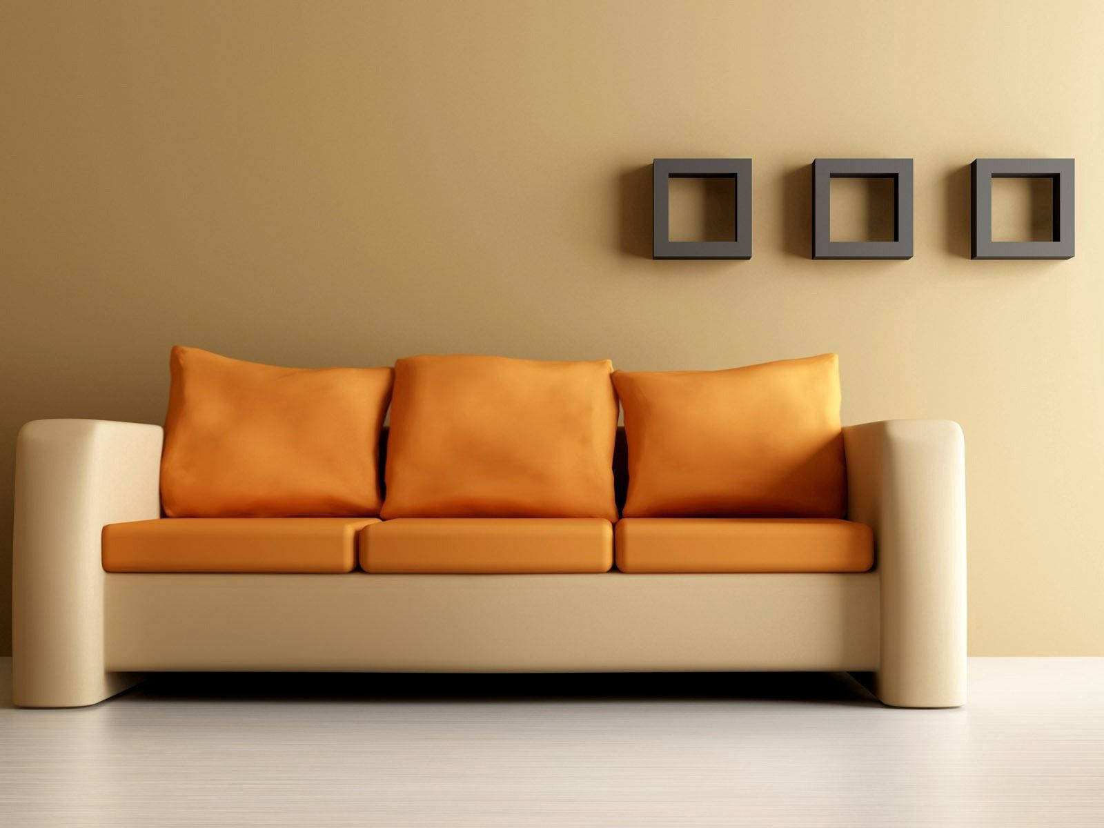 Preview Wallpaper Sofa, Furniture, Leather, Orange, Beige Wallpaper