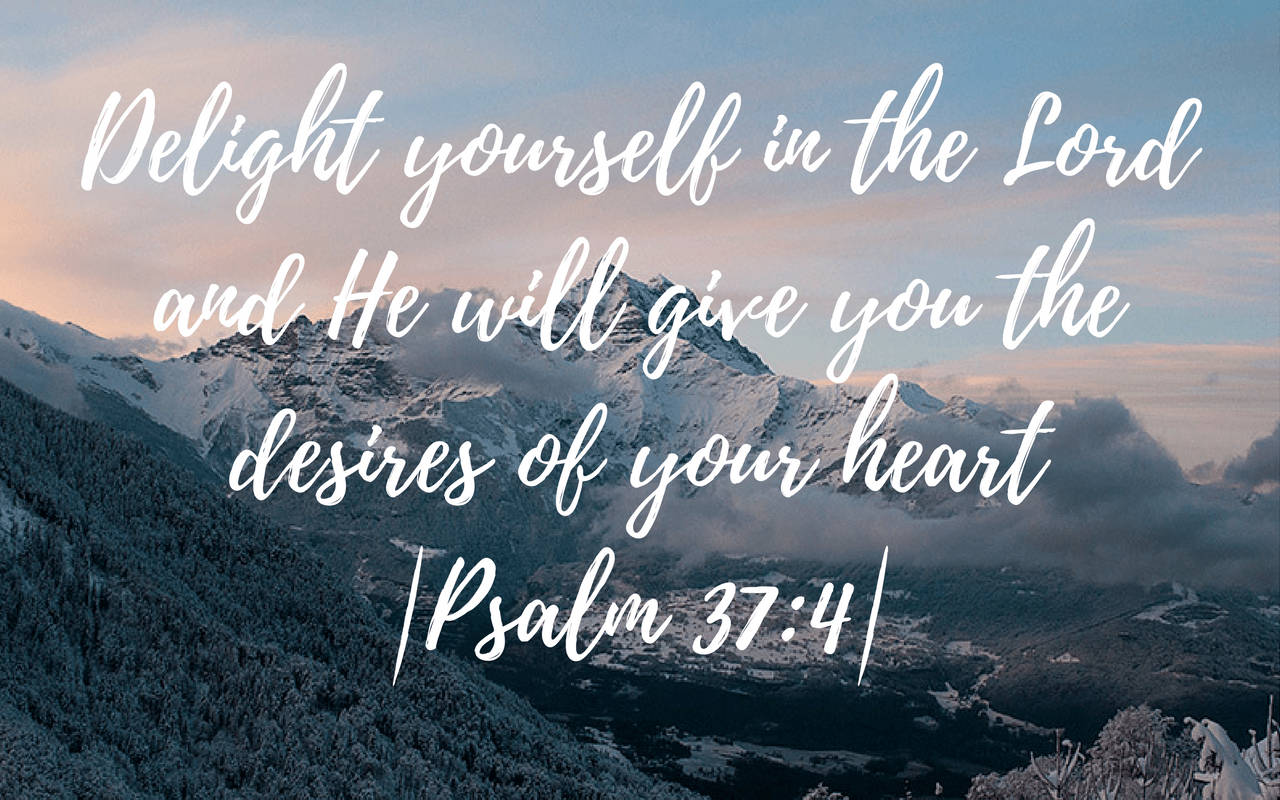 Psalm 37:4 Bible Verse Calligraphy Wallpaper