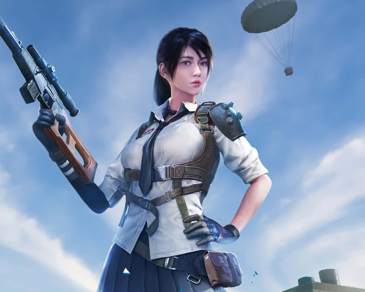 Pubg Girl In School Uniform Wallpaper