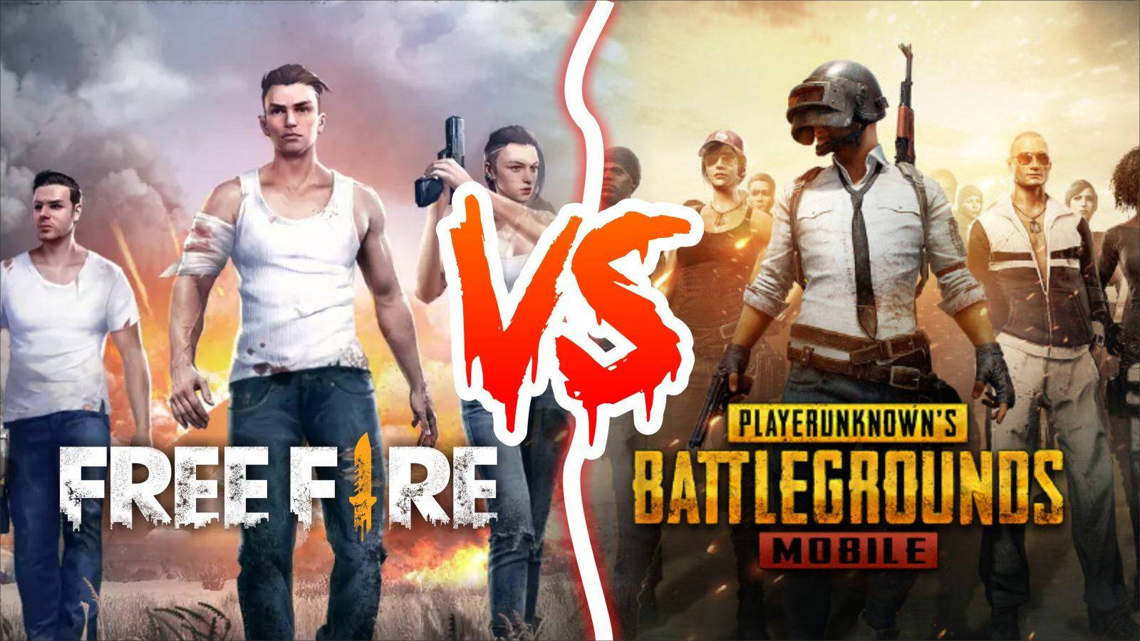 Pubg Vs Free Fire Neon Border Wallpaper