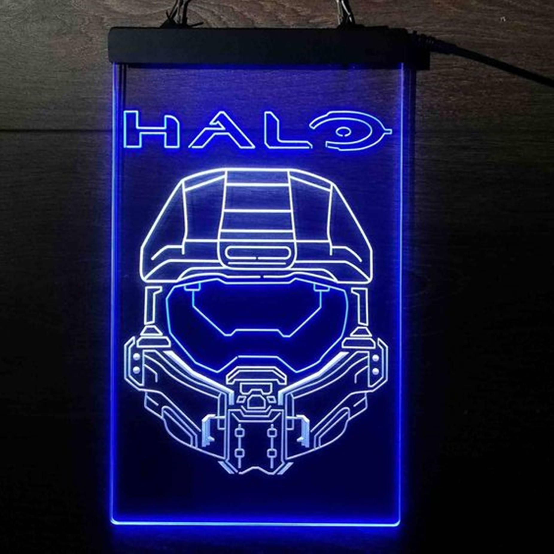 Purple 3d Halo Logo Wallpaper