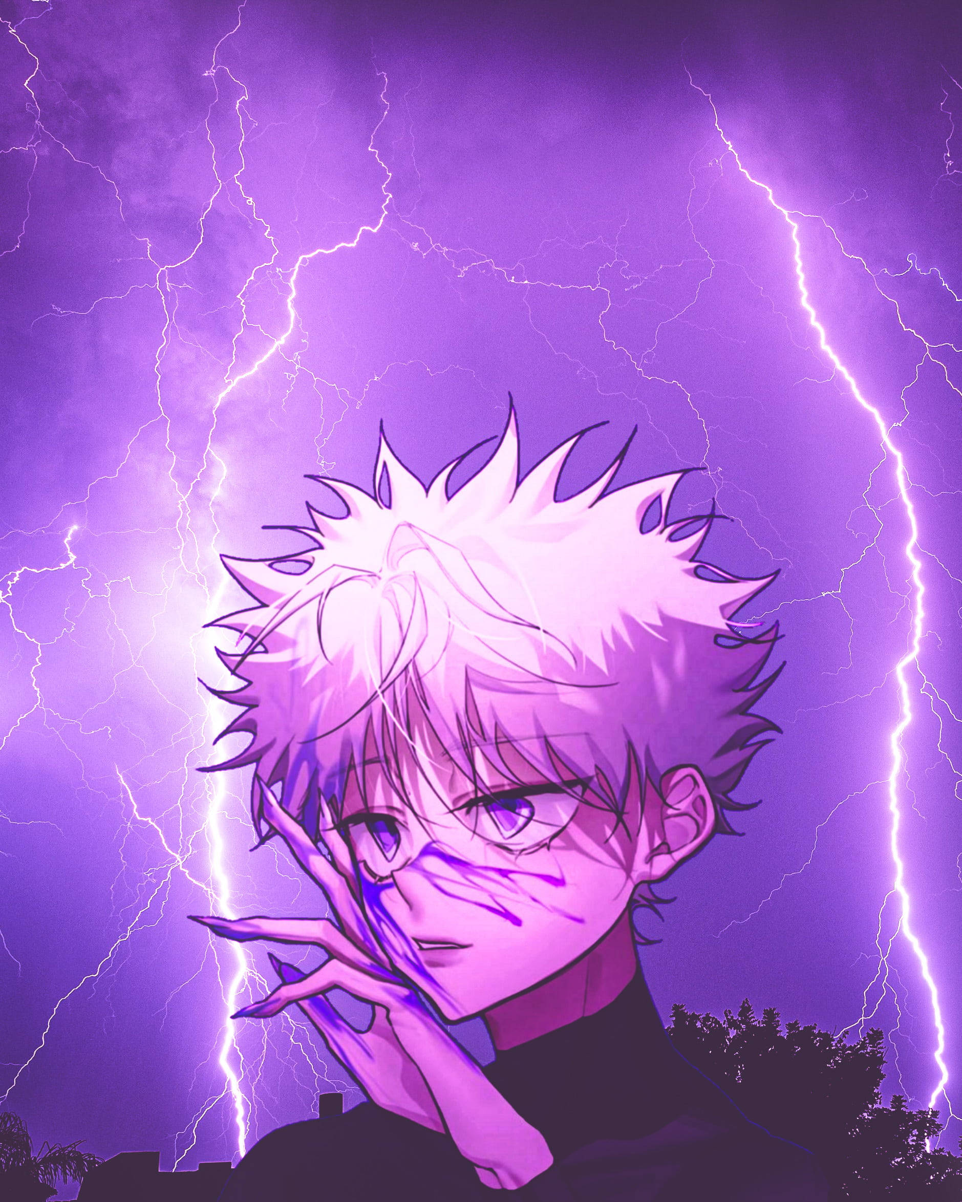 Purple Aesthetic Killua Pfp Anime Fanart Wallpaper