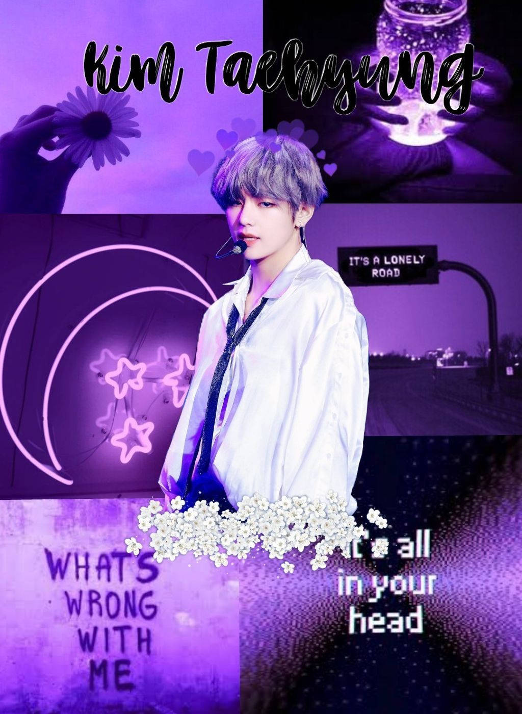 Purple Art Of Bts Member V Aesthetic Wallpaper