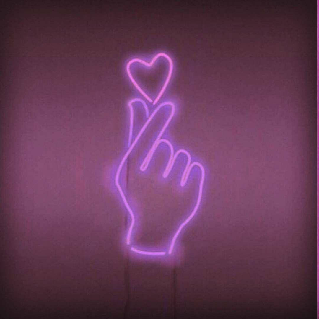 Purple Hand Heart Wallpaper