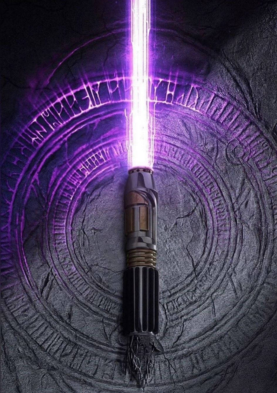 Purple Lightsaber On A Tomb Wallpaper