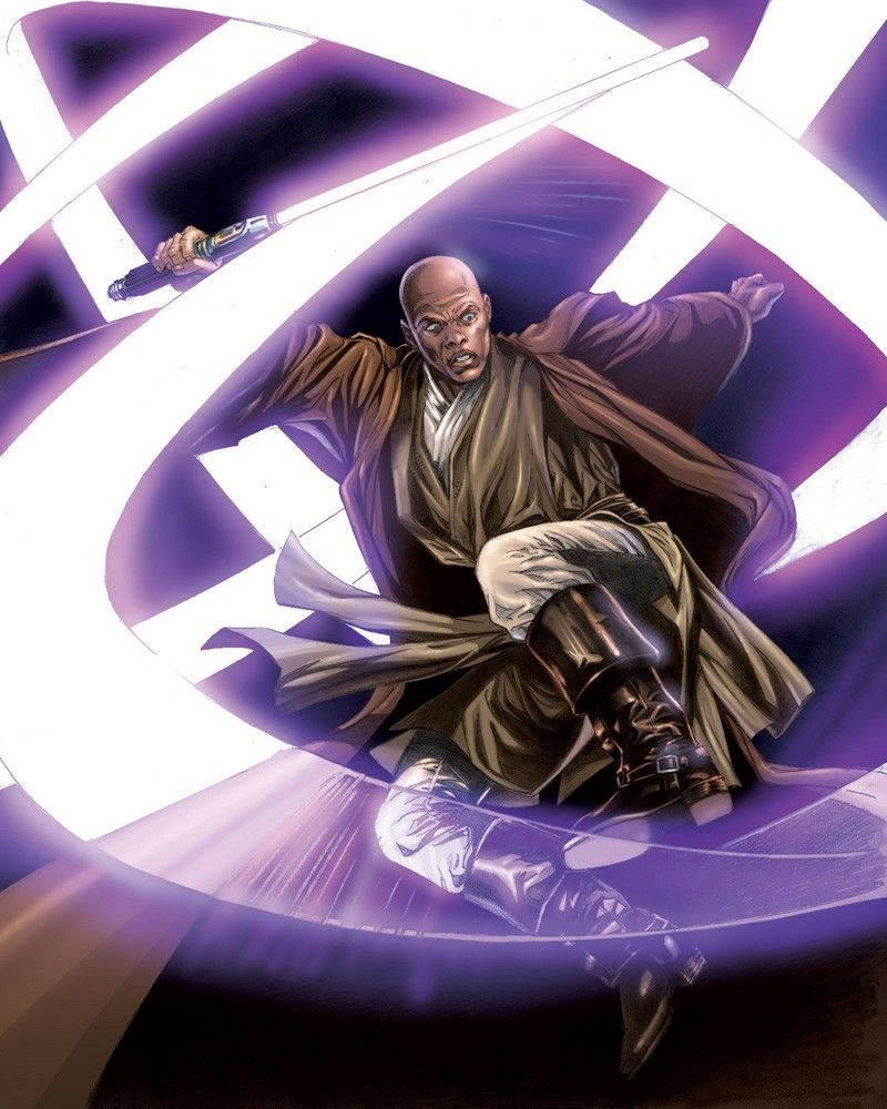 Purple Lightsaber Strike Wallpaper