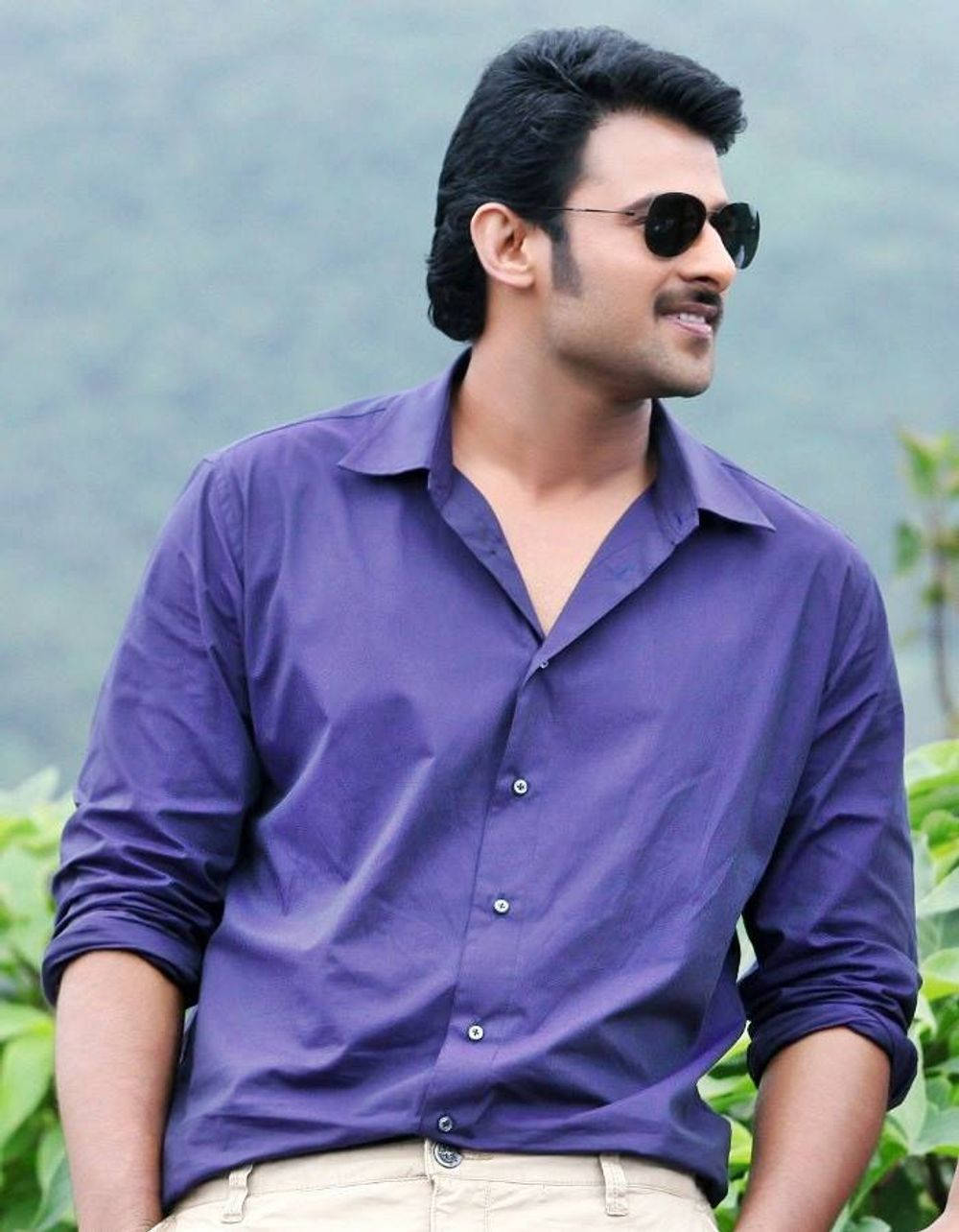 Purple Shirt Prabhas Mirchi Wallpaper