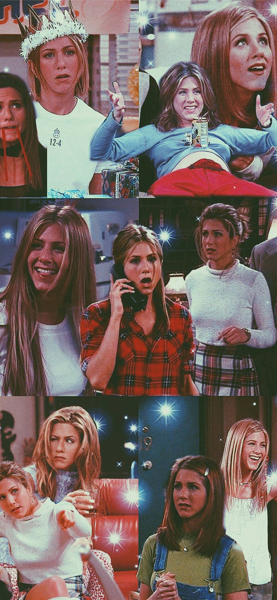 Rachel Green Friends Tv Show Collage Wallpaper