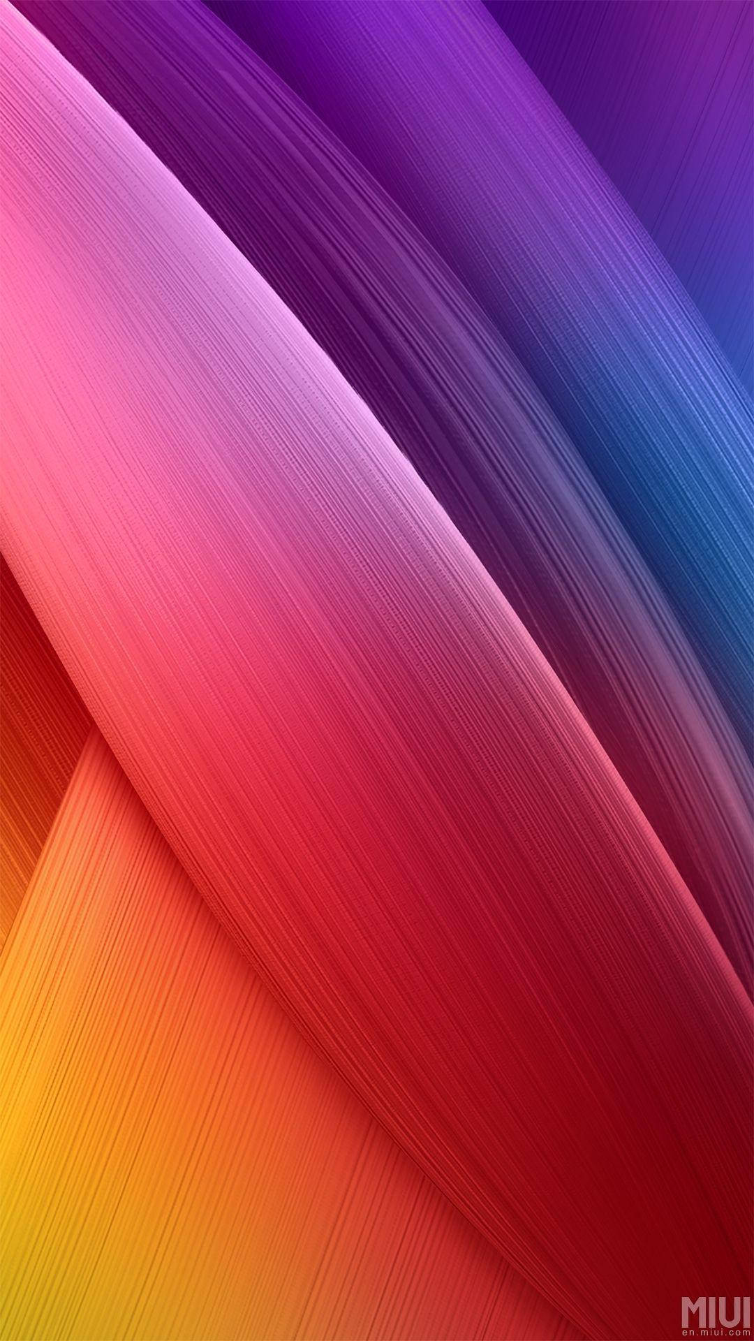 Radiant Miui Wallpaper With Purple, Orange, And Red Streaks Wallpaper