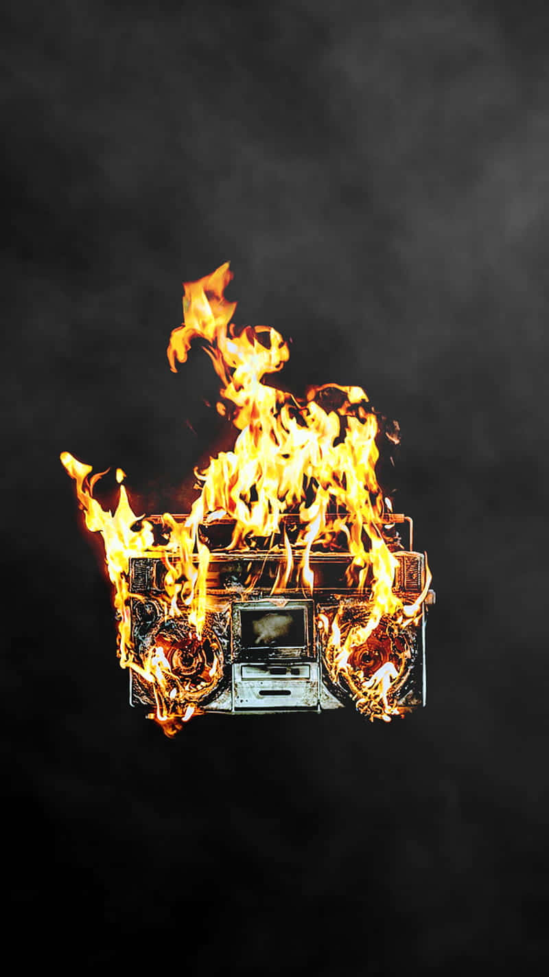 Radio On Fire Digital Art Wallpaper