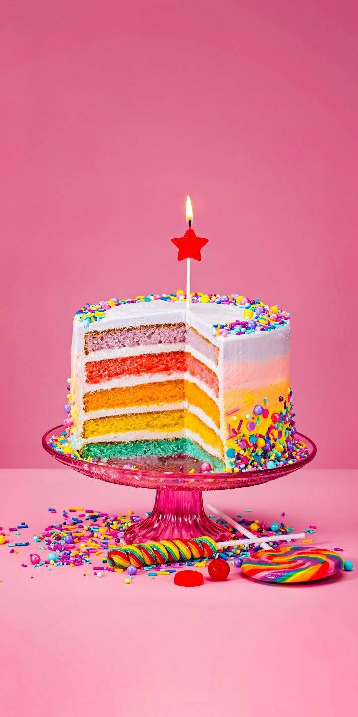 Rainbow Sprinkles Cake Wallpaper