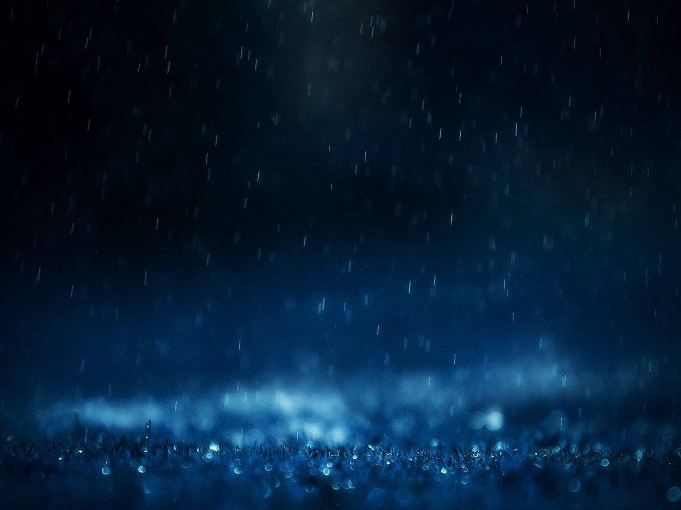 Raining Blue Glitters Beautiful Dark Background Wallpaper