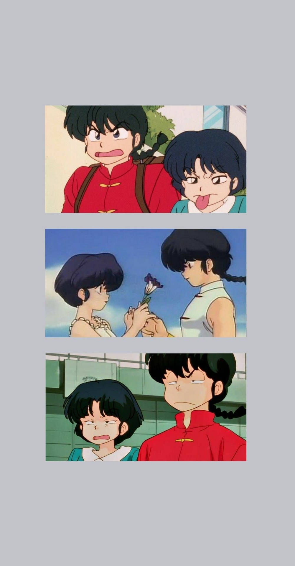 Ranma 1/2 Cute Retro Anime Aesthetic Collage Wallpaper