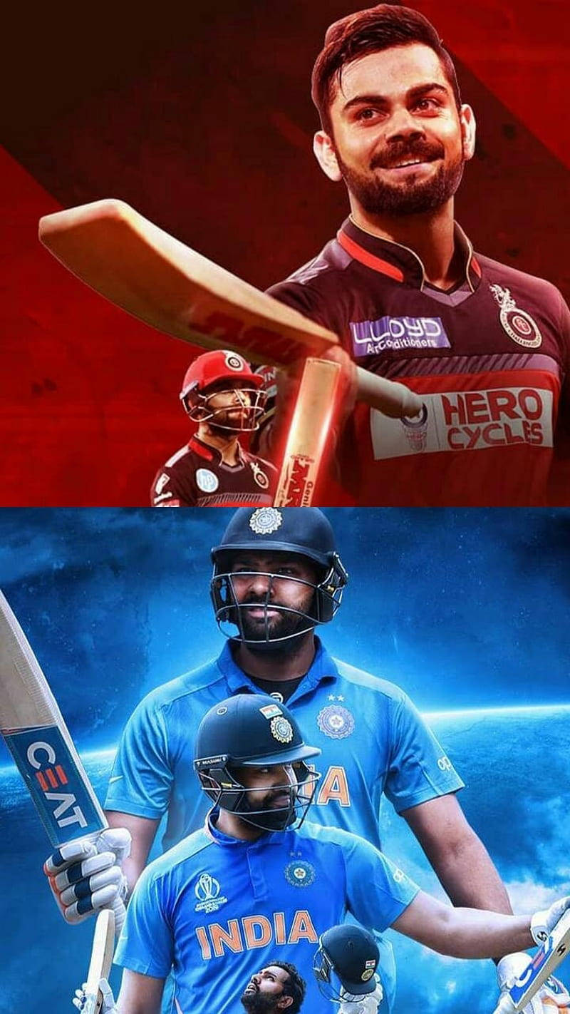 Rcb Team’s Kohli Vs Sharma Wallpaper