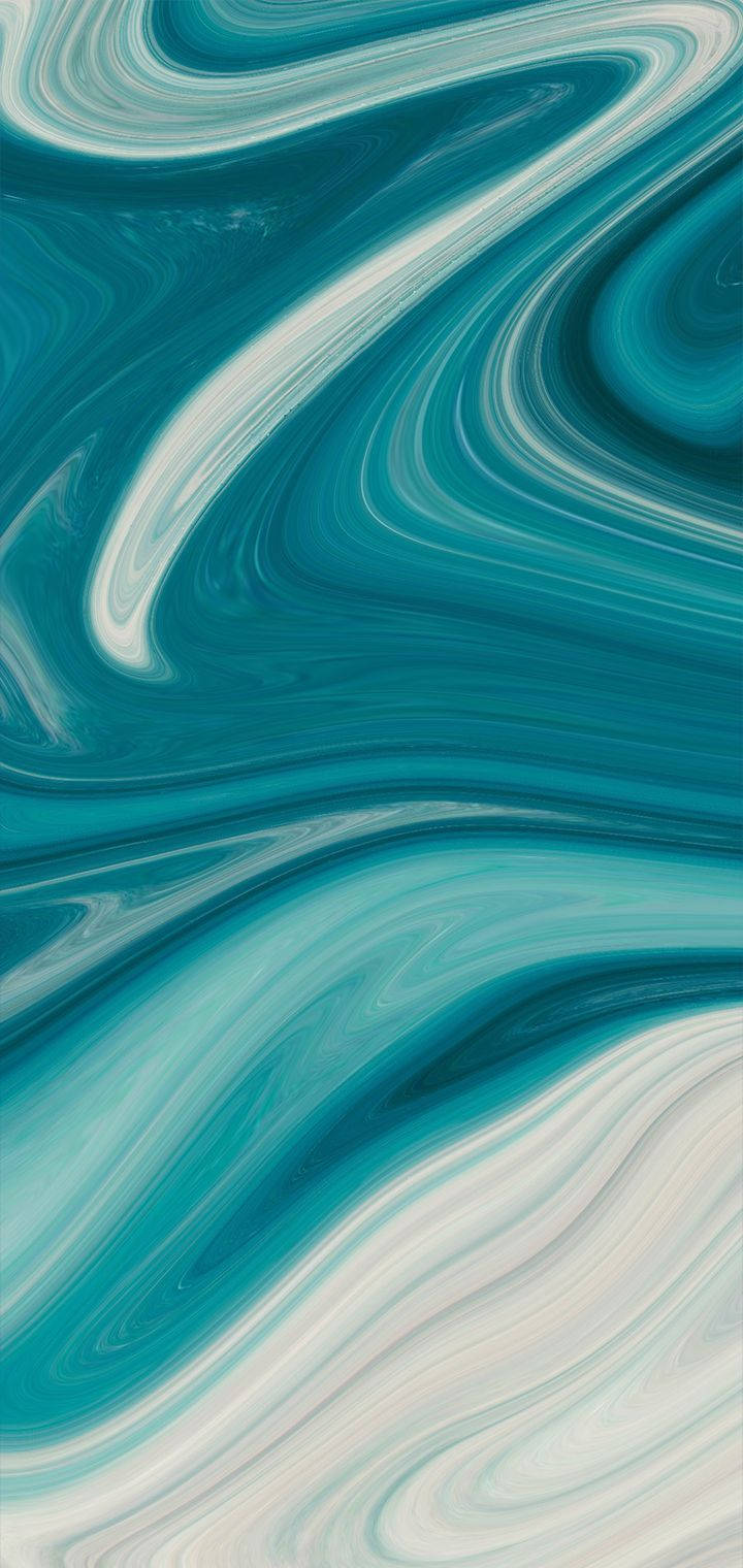 Realme Teal Swirls Wallpaper