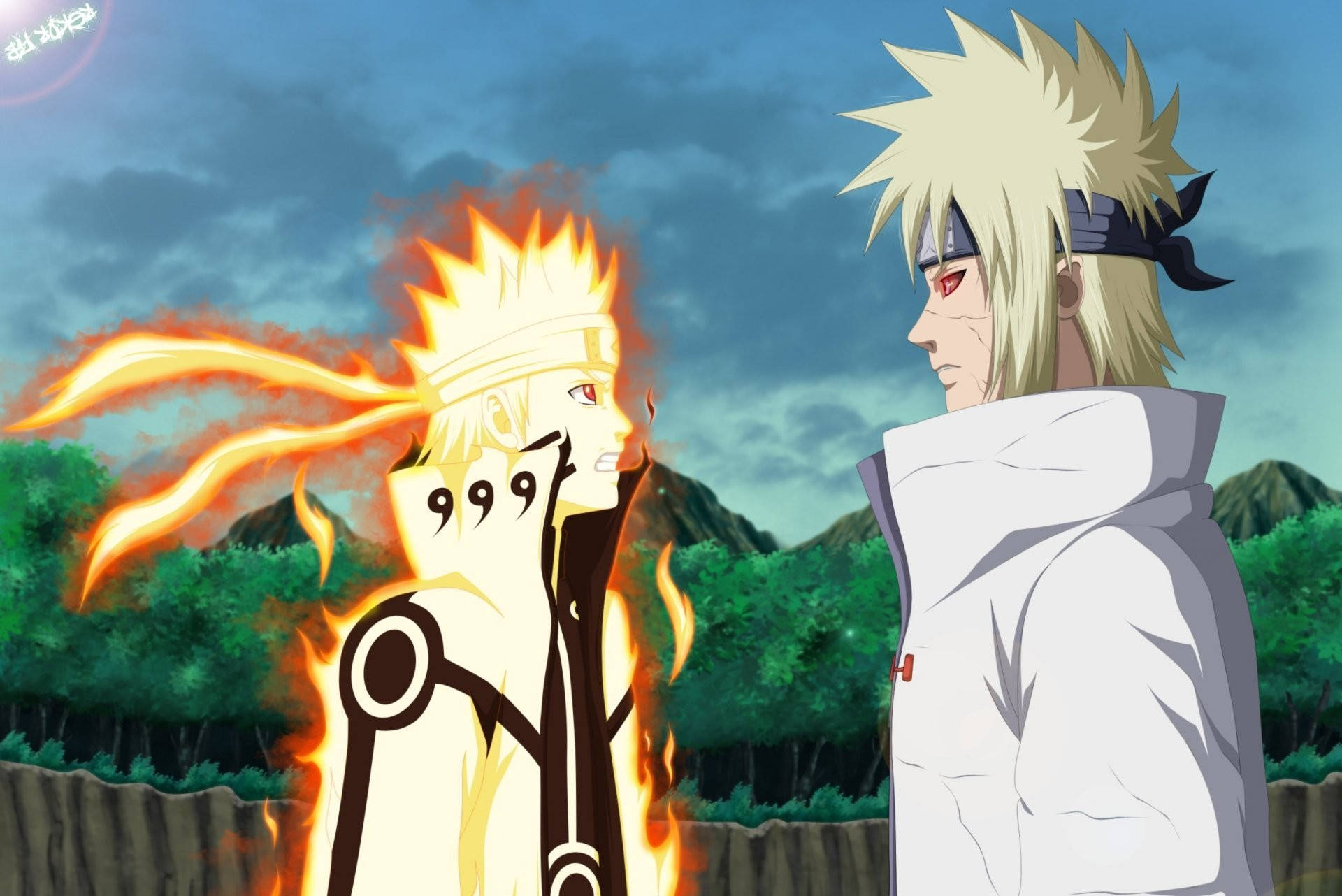 Reawakened Minato And Naruto Ipad Wallpaper