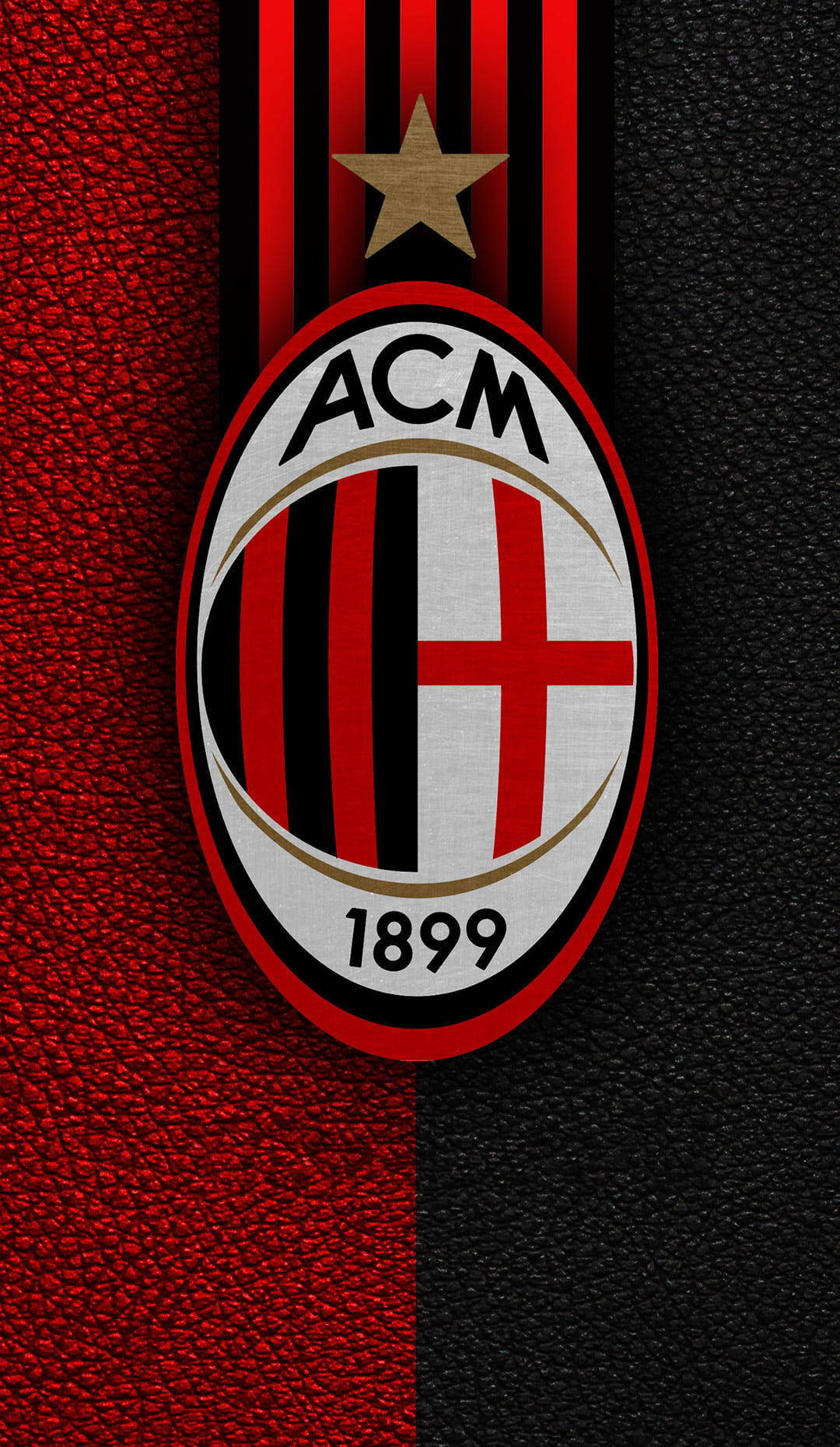 Red And Black Textured Ac Milan Wallpaper