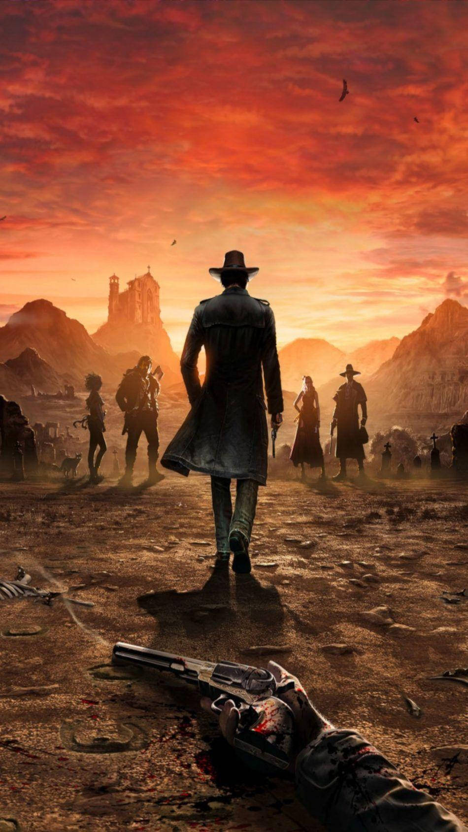 Red Dead Iphone Sunset Walk Wallpaper