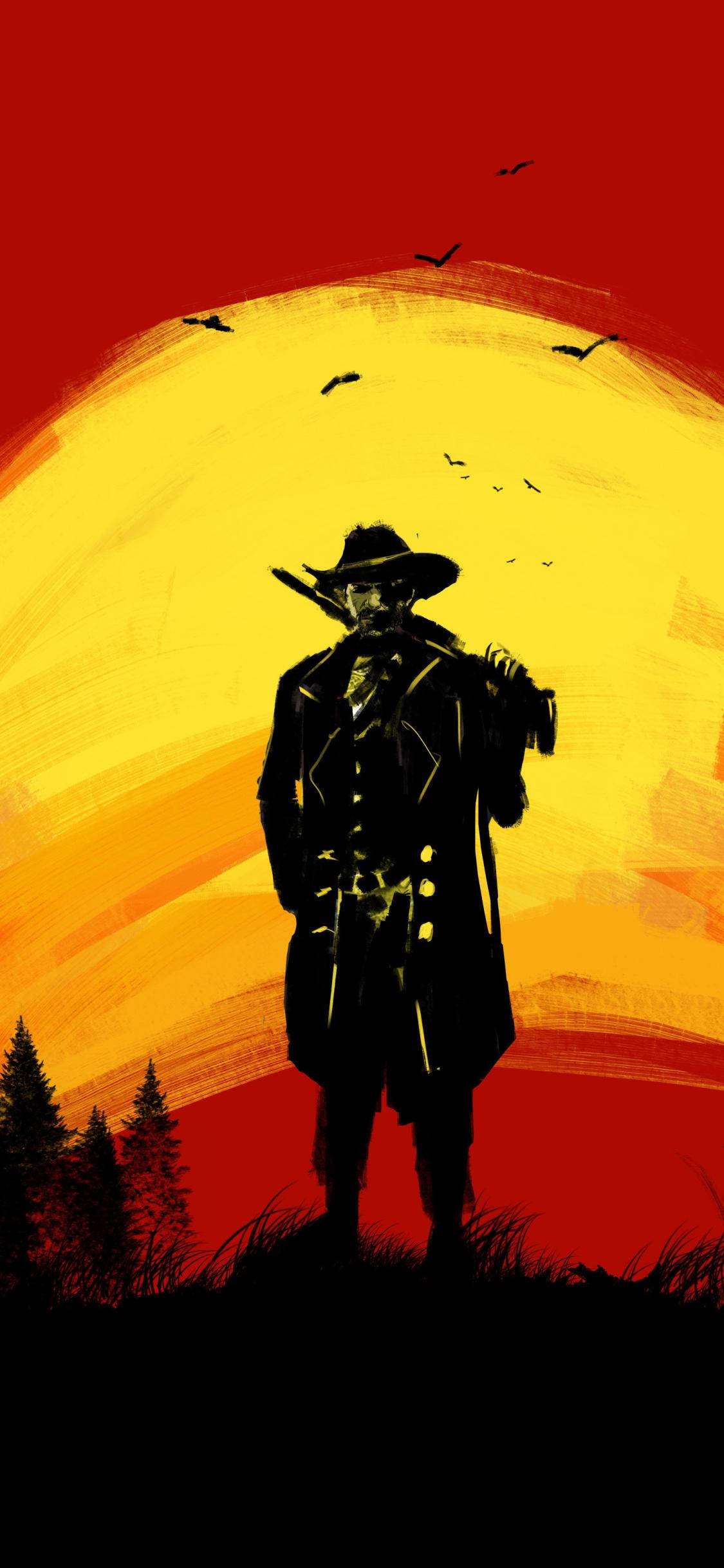 Red Dead Iphone Yellow Sun Wallpaper