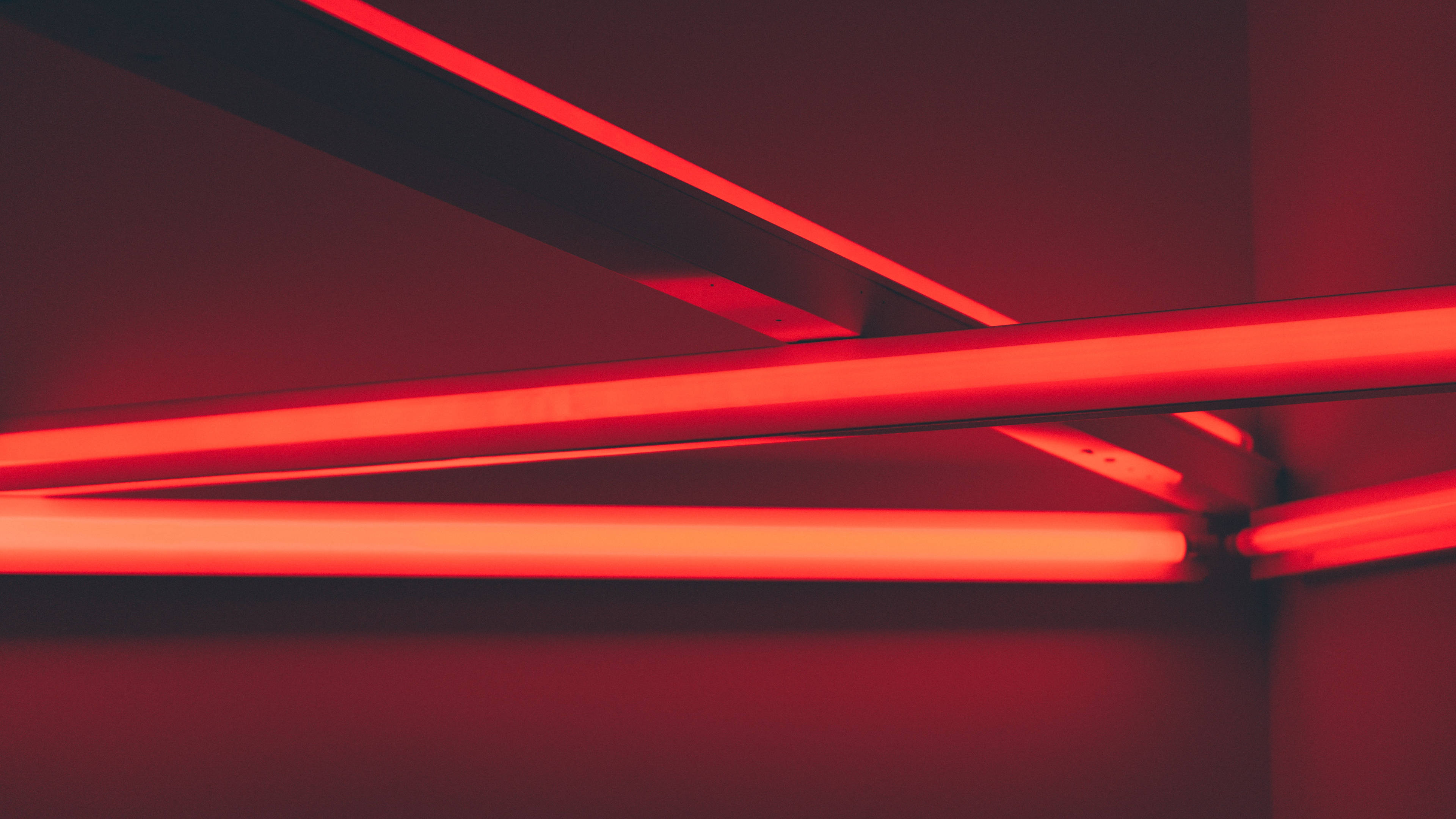 Red Light Tubes In Led 4k Wallpaper