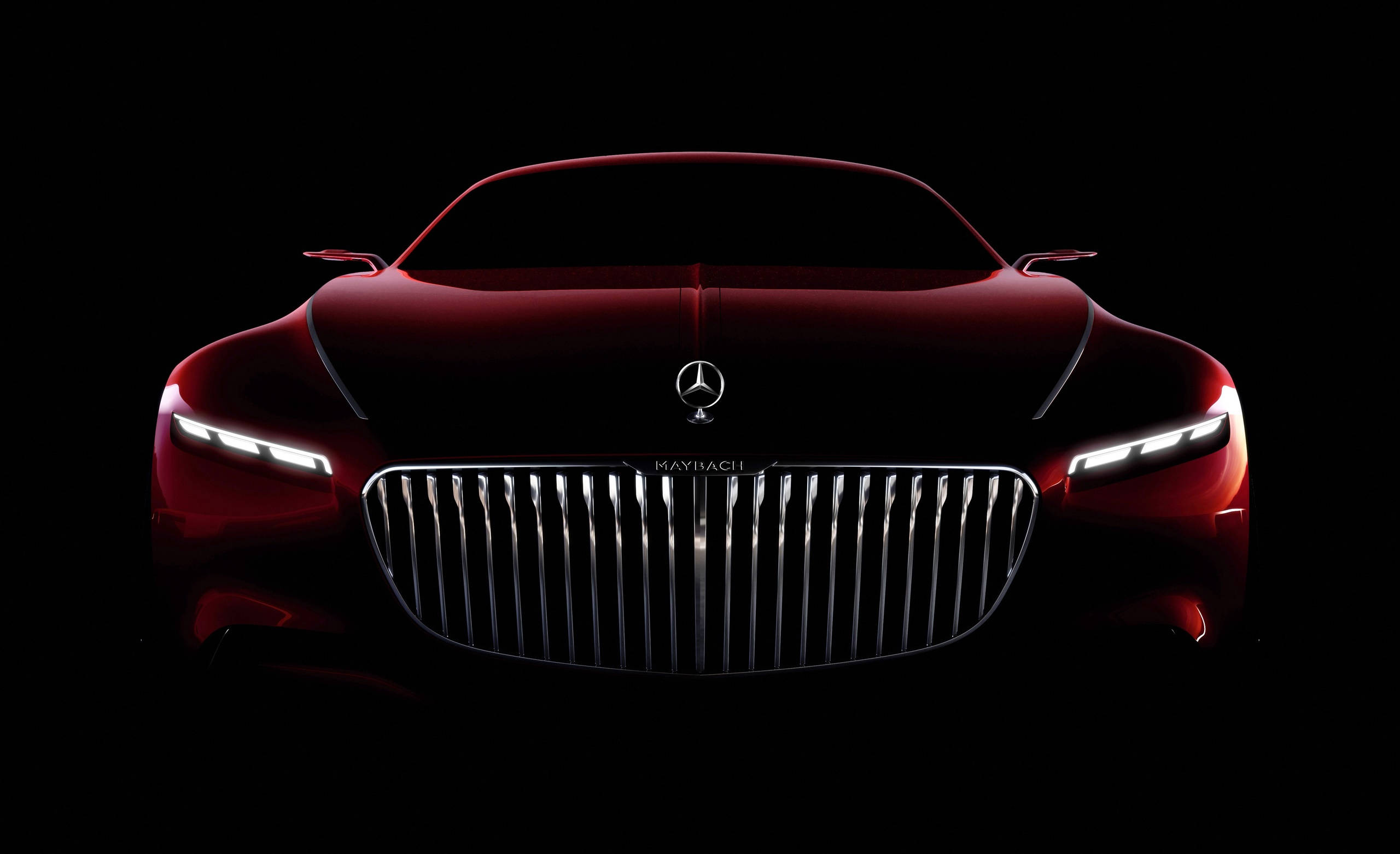 Red Mercedes-benz Headlights Hd Wallpaper