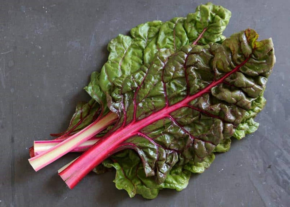 Red White Stems Swiss Chard Vegetable Wallpaper