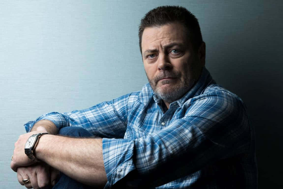 Reflective Portrait Of Nick Offerman Wallpaper